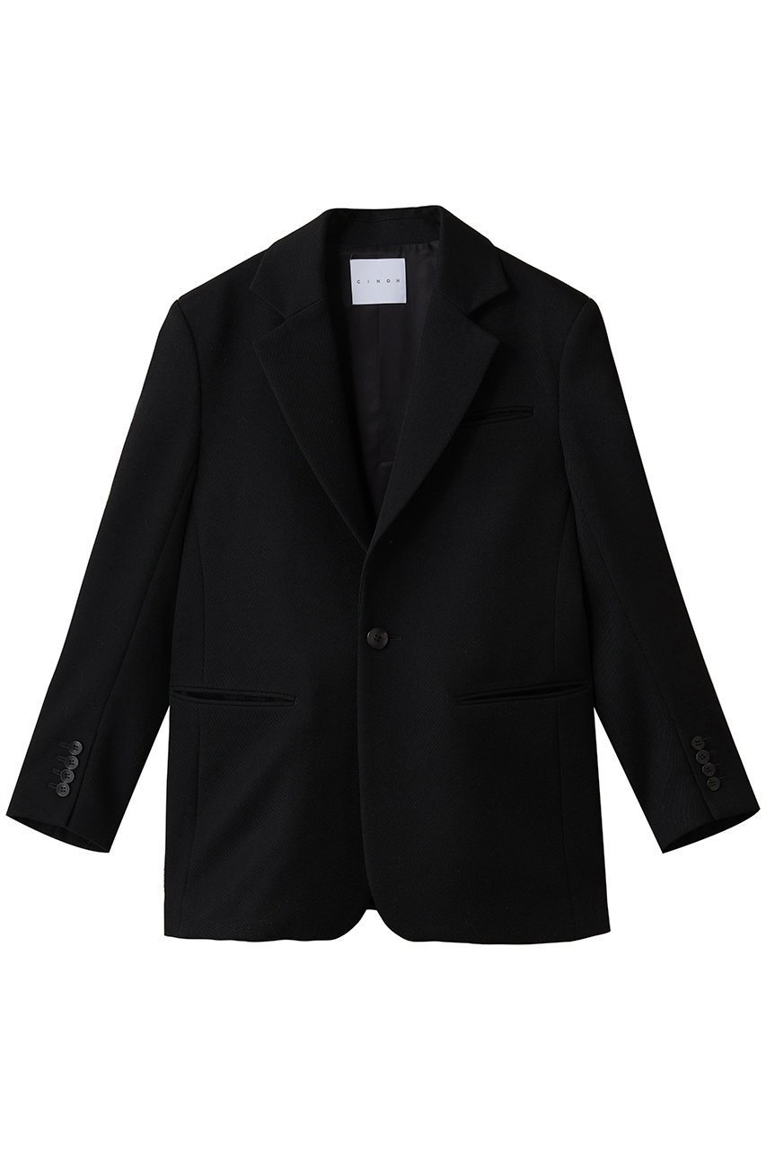 【チノ/CINOH】のCAVARLY ツイル バック ボタン ジャケット インテリア・キッズ・メンズ・レディースファッション・服の通販 founy(ファニー) 　ファッション　Fashion　レディースファッション　Fashion for Women　アウター　Coat / Outerwear Collection　レディースジャケット・軽アウター　Jackets　ジャケット　Jacket, Outerwear　ツイル　Twist, Twisted Detail　トレンド　Trend, Trending Now　新作・新入荷　New Arrivals / New In　ブラック|ID: prp329100004691435 ipo3291000000033878140