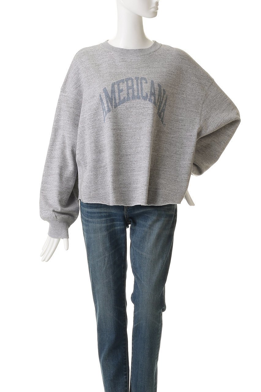 【アメリカーナ/Americana】のクロップドカットオフスウェット 人気、トレンドファッション・服の通販 founy(ファニー) 　ファッション　Fashion　レディースファッション　Fashion for Women　トップス・カットソー　Cut & Sew Tops　シャツ・ブラウス・オフィスカジュアル　Elegant Blouses & Button-Ups　レディースパーカー・カジュアルフーディー　Casual Hoodies & Sweatshirts　ロングTシャツ・Tシャツ　Longline T-Shirts & Tees　スウェット・クルーネックトップス　Sweatshirts & Crewnecks / Relaxed Fit Sweat Tops　カットソー・ベーシックTシャツ　Cut-and-Sewn Tops / Stretch Tees & Basics　クロップド　Cropped, Short Length　スウェット / スエット　Sweatshirt, Sweatwear　デニム　Denim, Jeans Material　フェミニン　Feminine, Girly　リラックス　Relax, Relaxed Fit　ワイド　Wide, Wide Fit　other-2|ID: prp329100004691440 ipo3291000000035563110