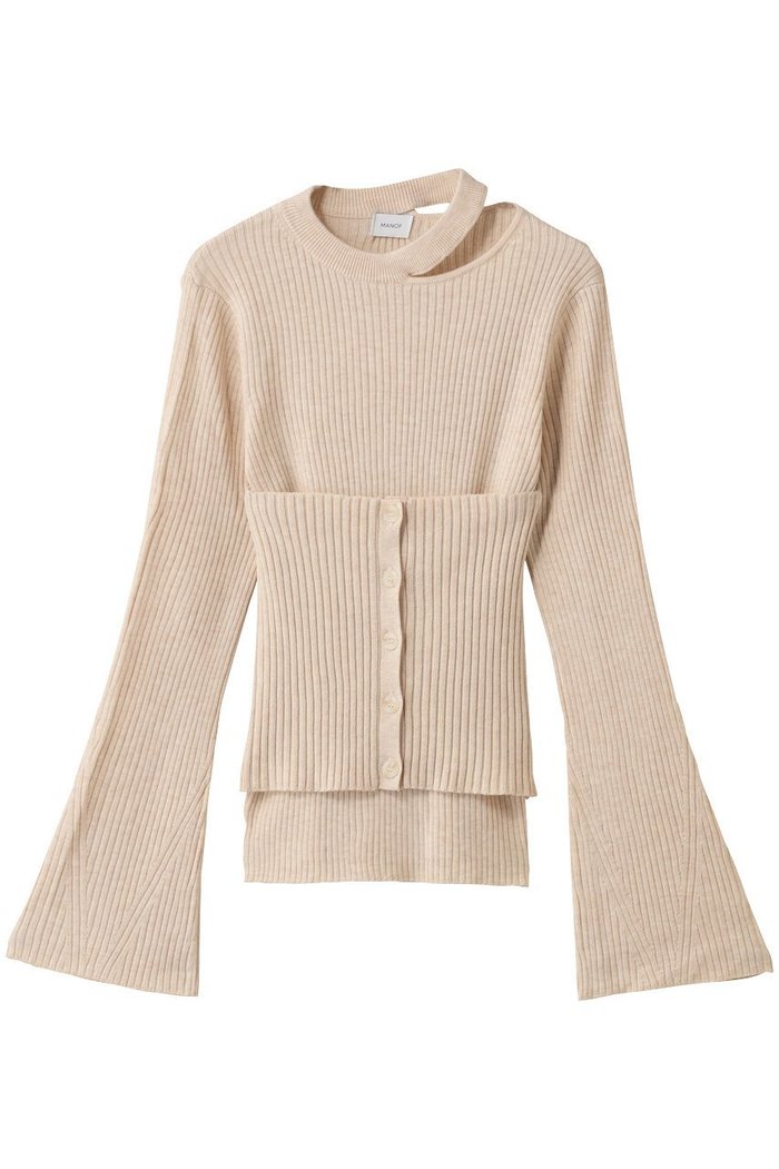 【マノフ/MANOF】のBUSTIER SET RIB KNIT ニット インテリア・キッズ・メンズ・レディースファッション・服の通販 founy(ファニー) https://founy.com/ ファッション Fashion レディースファッション Fashion for Women トップス・カットソー Cut & Sew Tops ニット Knit Tops & Sweaters カジュアルプルオーバー・ニットトップス Pullovers & Knit Tops / Casual Pullovers ビスチェ Bustiers & Corset Tops / Layered Bustier Style おすすめ Recommended / Our Picks アシンメトリー Asymmetrical Style カッティング Cutting Detail フィット Fit, Slim Fit フレア Flare, Flared ボトム Bottoms, Lower Wear ワイド Wide, Wide Fit エレガント 上品 Elegant 新作・新入荷 New Arrivals / New In |ID: prp329100004691456 ipo3291000000033878312