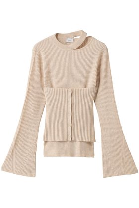 【マノフ/MANOF】のBUSTIER SET RIB KNIT ニット 人気、トレンドファッション・服の通販 founy(ファニー) ファッション Fashion レディースファッション Fashion for Women トップス・カットソー Cut & Sew Tops ニット Knit Tops & Sweaters カジュアルプルオーバー・ニットトップス Pullovers & Knit Tops / Casual Pullovers ビスチェ Bustiers & Corset Tops / Layered Bustier Style おすすめ Recommended / Our Picks アシンメトリー Asymmetrical Style カッティング Cutting Detail フィット Fit, Slim Fit フレア Flare, Flared ボトム Bottoms, Lower Wear ワイド Wide, Wide Fit エレガント 上品 Elegant 新作・新入荷 New Arrivals / New In |ID:prp329100004691456