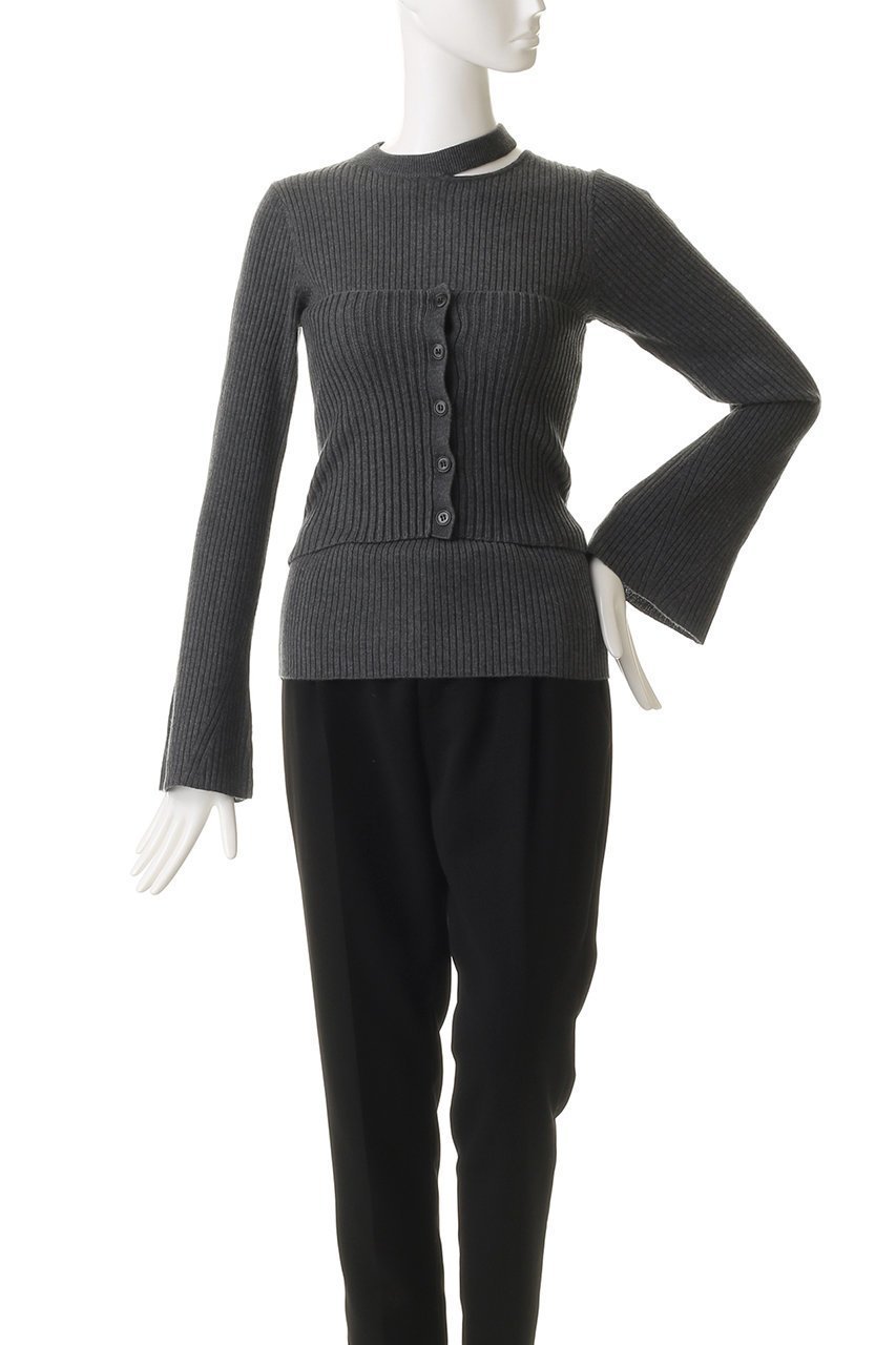 【マノフ/MANOF】のBUSTIER SET RIB KNIT ニット 人気、トレンドファッション・服の通販 founy(ファニー) 　ファッション　Fashion　レディースファッション　Fashion for Women　トップス・カットソー　Cut & Sew Tops　ニット　Knit Tops & Sweaters　カジュアルプルオーバー・ニットトップス　Pullovers & Knit Tops / Casual Pullovers　ビスチェ　Bustiers & Corset Tops / Layered Bustier Style　おすすめ　Recommended / Our Picks　アシンメトリー　Asymmetrical Style　カッティング　Cutting Detail　フィット　Fit, Slim Fit　フレア　Flare, Flared　ボトム　Bottoms, Lower Wear　ワイド　Wide, Wide Fit　エレガント 上品　Elegant　other-2|ID: prp329100004691456 ipo3291000000036085225