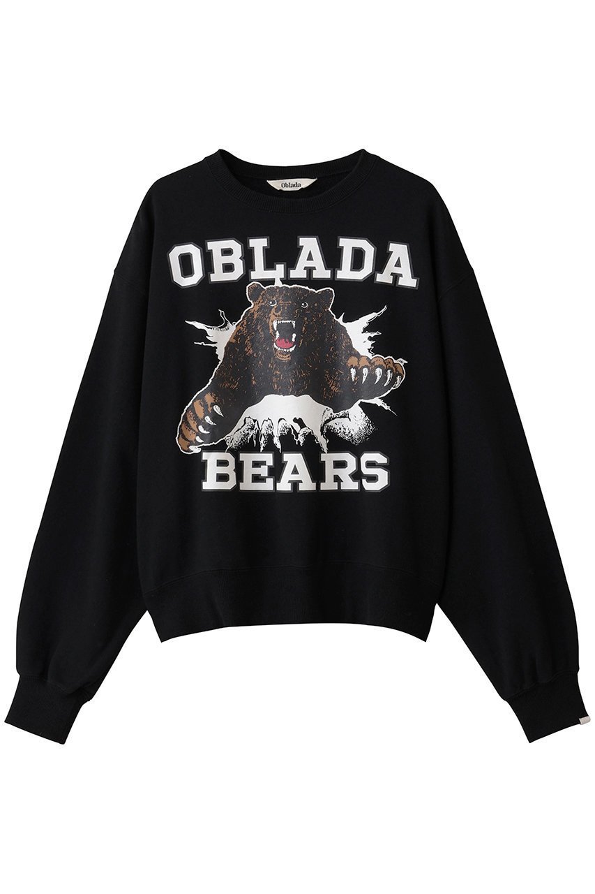 【オブラダ/Oblada】のBEARS スウェット インテリア・キッズ・メンズ・レディースファッション・服の通販 founy(ファニー) 　ファッション　Fashion　レディースファッション　Fashion for Women　トップス・カットソー　Cut & Sew Tops　シャツ・ブラウス・オフィスカジュアル　Elegant Blouses & Button-Ups　レディースパーカー・カジュアルフーディー　Casual Hoodies & Sweatshirts　ロングTシャツ・Tシャツ　Longline T-Shirts & Tees　スウェット・クルーネックトップス　Sweatshirts & Crewnecks / Relaxed Fit Sweat Tops　カットソー・ベーシックTシャツ　Cut-and-Sewn Tops / Stretch Tees & Basics　グラフィック　Graphic, Graphic Design　スウェット / スエット　Sweatshirt, Sweatwear　スラックス　Slacks, Dress Pants　デニム　Denim, Jeans Material　ミックス　Mix, Mixed Style　リラックス　Relax, Relaxed Fit　新作・新入荷　New Arrivals / New In　ブラック|ID: prp329100004691462 ipo3291000000033878351