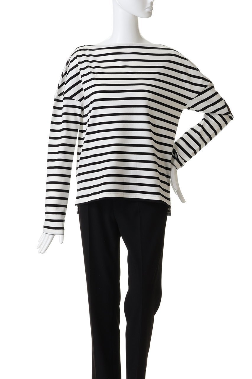 【マディソンブルー/MADISONBLUE】のBOAT NECK L/S TEE BORDER ボーダーボートネックL/S Tシャツ 人気、トレンドファッション・服の通販 founy(ファニー) 　ファッション　Fashion　レディースファッション　Fashion for Women　トップス・カットソー　Cut & Sew Tops　シャツ・ブラウス・オフィスカジュアル　Elegant Blouses & Button-Ups　ロングTシャツ・Tシャツ　Longline T-Shirts & Tees　カットソー・ベーシックTシャツ　Cut-and-Sewn Tops / Stretch Tees & Basics　コンパクト　Compact, Small Size　スリーブ　Sleeve, Long Sleeve / Short Sleeve　ボーダー　Border, Stripe　ロング　Long, Long-Length　other-2|ID: prp329100004691474 ipo3291000000036235273