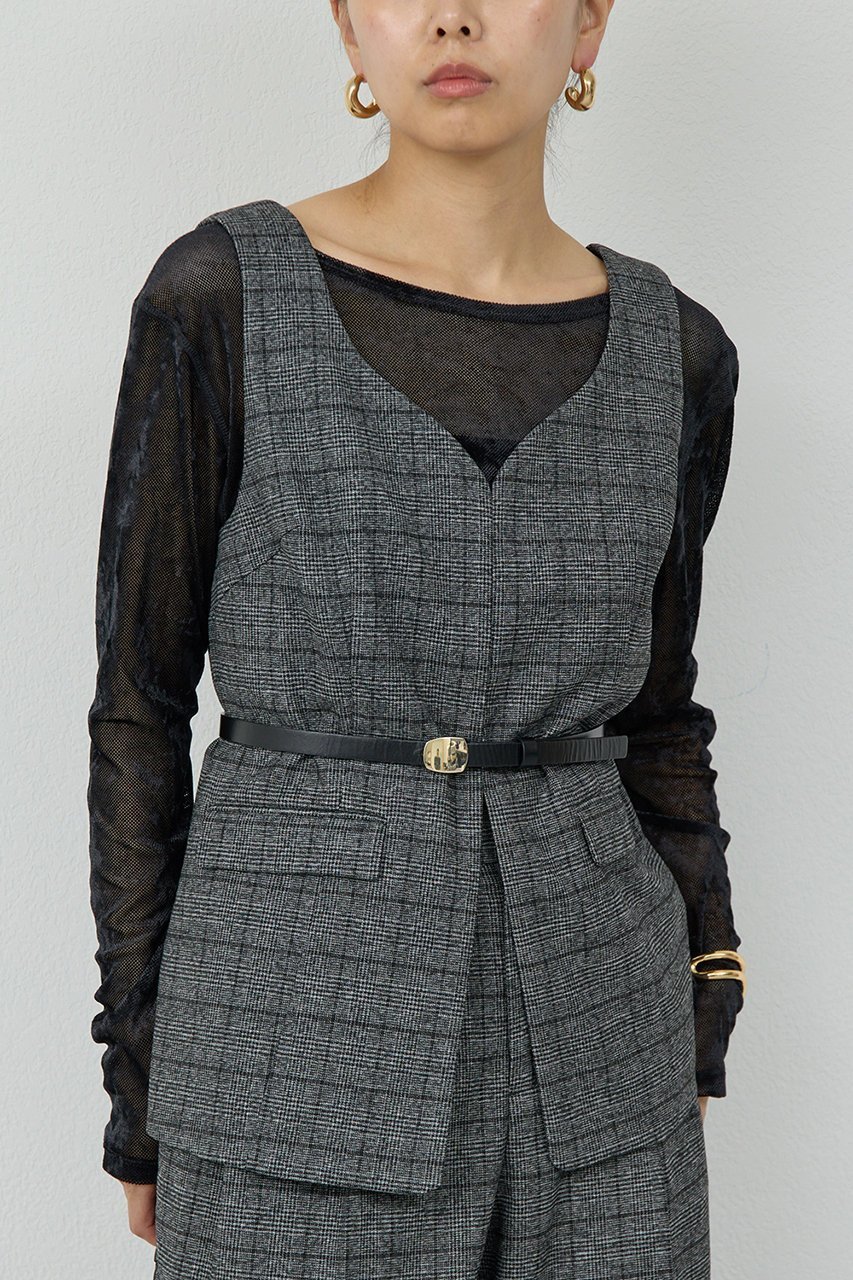 【ガリャルダガランテ/GALLARDAGALANTE】のビスチェジレ インテリア・キッズ・メンズ・レディースファッション・服の通販 founy(ファニー) 　ファッション　Fashion　レディースファッション　Fashion for Women　アウター　Coat / Outerwear Collection　レディースジャケット・軽アウター　Jackets　インナー　Innerwear　カッティング　Cutting Detail　ジャケット　Jacket, Outerwear　スラックス　Slacks, Dress Pants　セットアップ　Set-Up, Coordinated Outfit　ベスト　Vest, Waistcoat　ロング　Long, Long-Length　夏　Summer　新作・新入荷　New Arrivals / New In　秋　Autumn　A/W・秋冬　Autumn/Winter　チャコールグレー|ID: prp329100004691476 ipo3291000000033878475