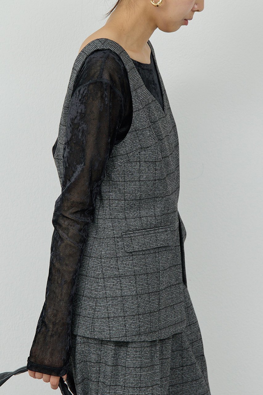 【ガリャルダガランテ/GALLARDAGALANTE】のビスチェジレ 人気、トレンドファッション・服の通販 founy(ファニー) 　ファッション　Fashion　レディースファッション　Fashion for Women　アウター　Coat / Outerwear Collection　レディースジャケット・軽アウター　Jackets　インナー　Innerwear　カッティング　Cutting Detail　ジャケット　Jacket, Outerwear　スラックス　Slacks, Dress Pants　セットアップ　Set-Up, Coordinated Outfit　ベスト　Vest, Waistcoat　ロング　Long, Long-Length　夏　Summer　新作・新入荷　New Arrivals / New In　秋　Autumn　A/W・秋冬　Autumn/Winter　other-6|ID: prp329100004691476 ipo3291000000033878480