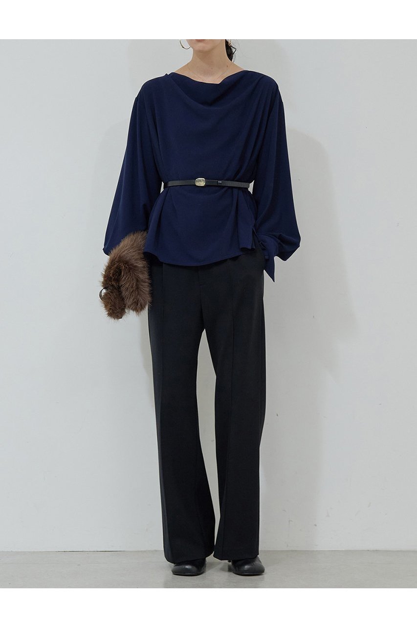 【ガリャルダガランテ/GALLARDAGALANTE】のフロントドレープブラウス 人気、トレンドファッション・服の通販 founy(ファニー) 　ファッション　Fashion　レディースファッション　Fashion for Women　トップス・カットソー　Cut & Sew Tops　シャツ・ブラウス・オフィスカジュアル　Elegant Blouses & Button-Ups　インナー　Innerwear　スラックス　Slacks, Dress Pants　スリーブ　Sleeve, Long Sleeve / Short Sleeve　ロング　Long, Long-Length　エレガント 上品　Elegant　新作・新入荷　New Arrivals / New In　other-2|ID: prp329100004691478 ipo3291000000033878495