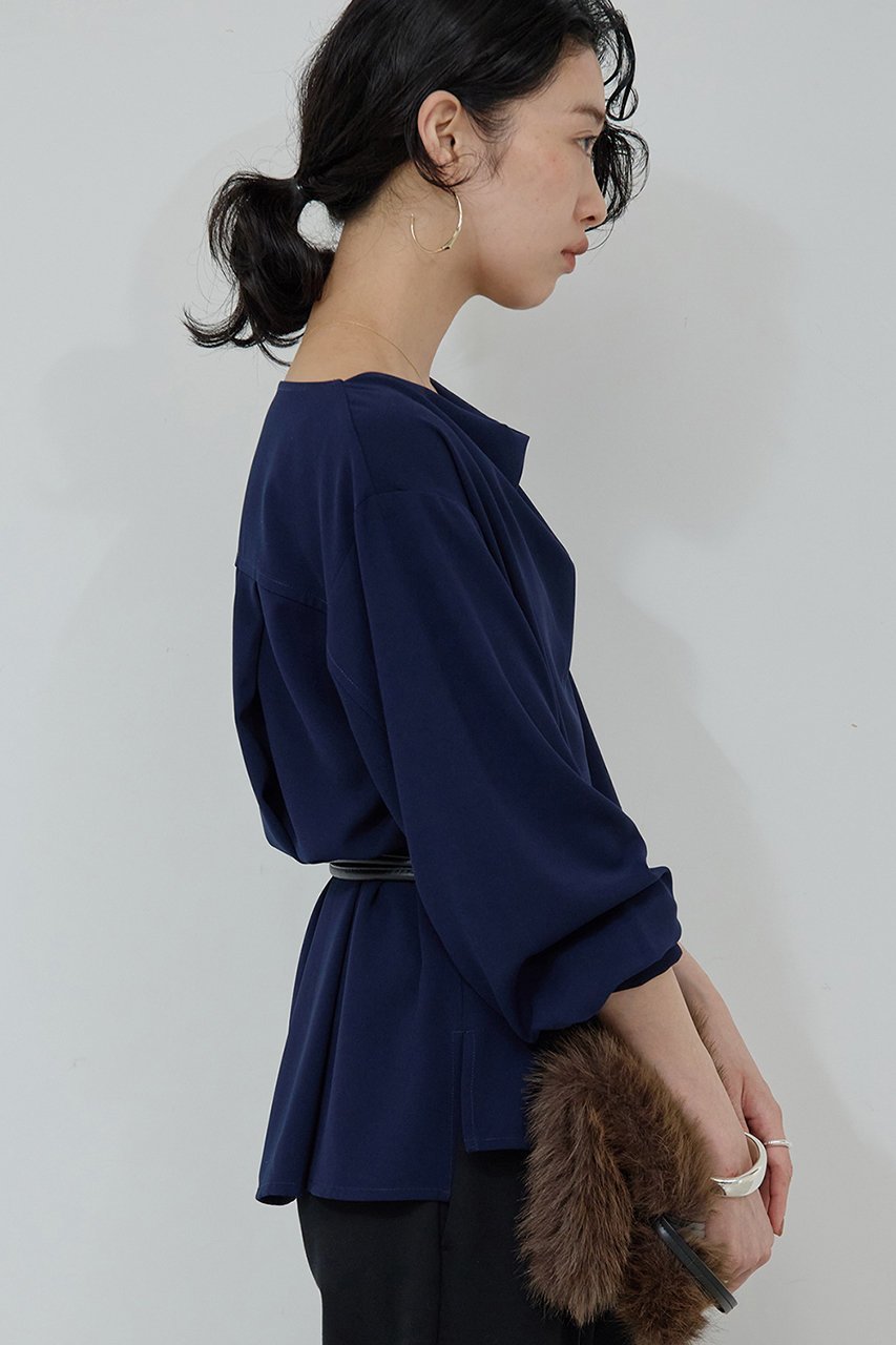 【ガリャルダガランテ/GALLARDAGALANTE】のフロントドレープブラウス 人気、トレンドファッション・服の通販 founy(ファニー) 　ファッション　Fashion　レディースファッション　Fashion for Women　トップス・カットソー　Cut & Sew Tops　シャツ・ブラウス・オフィスカジュアル　Elegant Blouses & Button-Ups　インナー　Innerwear　スラックス　Slacks, Dress Pants　スリーブ　Sleeve, Long Sleeve / Short Sleeve　ロング　Long, Long-Length　エレガント 上品　Elegant　新作・新入荷　New Arrivals / New In　other-6|ID: prp329100004691478 ipo3291000000033878499