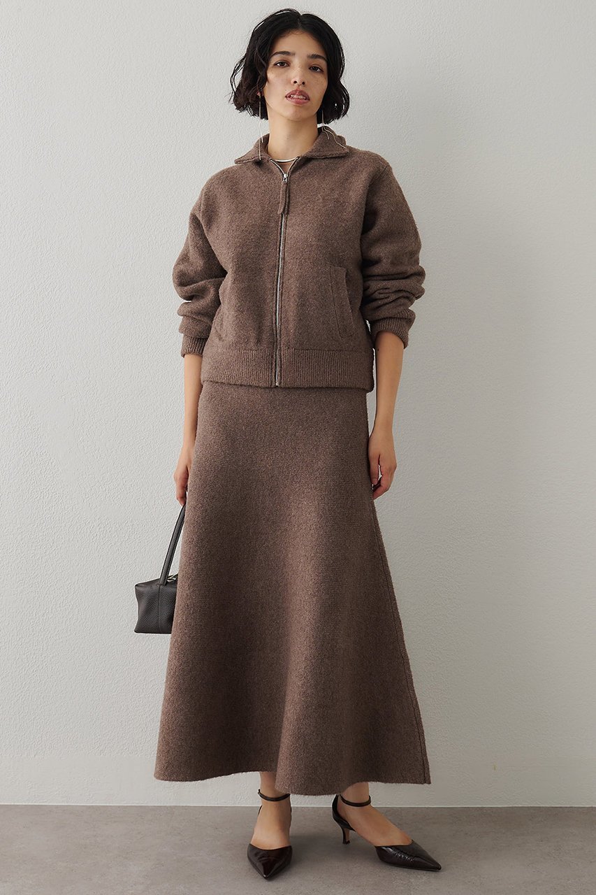 【ウィムガゼット/Whim Gazette】のニットフレアスカート インテリア・キッズ・メンズ・レディースファッション・服の通販 founy(ファニー) 　ファッション　Fashion　レディースファッション　Fashion for Women　スカート　Skirts　Aライン・フレアスカート　A-Line & Flared Skirts　ロングスカート　Long Skirts / Maxi & Midi Skirts　おすすめ　Recommended / Our Picks　ストレッチ　Stretch, Stretchy Fabric　セットアップ　Set-Up, Coordinated Outfit　フレア　Flare, Flared　ブルゾン　Blouson, Bomber Jacket　メランジ　Melange, Mixed Yarn　ロング　Long, Long-Length　エレガント 上品　Elegant　新作・新入荷　New Arrivals / New In　A/W・秋冬　Autumn/Winter　モカ|ID: prp329100004691482 ipo3291000000033878534