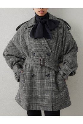 【ウィムガゼット/Whim Gazette】 ウールミドルトレンチコート人気、トレンドファッション・服の通販 founy(ファニー) ファッション Fashion レディースファッション Fashion for Women アウター Coat / Outerwear Collection コート・ロングコート・ピーコート Long Coats, Peacoats & More トレンチコート / 春秋の定番アウター Trench Coats おすすめ Recommended / Our Picks ウォーム Warm Fabric クラシカル Classical, Vintage-Inspired コンパクト Compact, Small Size ショート Short, Short Length ダブル Double, Double-Breasted チェック Check, Plaid, Tartan ツイード／ツィード Choker, Choker Necklace フロント Front, Front Design ブラウジング Blouson Silhouette, Cinched Waist マニッシュ Mannish, Boyish ミドル Middle Length, Mid Height ロング Long, Long-Length 新作・新入荷 New Arrivals / New In |ID:prp329100004691487