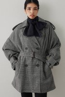 【ウィムガゼット/Whim Gazette】のウールミドルトレンチコート 人気、トレンドファッション・服の通販 founy(ファニー) ファッション Fashion レディースファッション Fashion for Women アウター Coat / Outerwear Collection コート・ロングコート・ピーコート Long Coats, Peacoats & More トレンチコート / 春秋の定番アウター Trench Coats おすすめ Recommended / Our Picks ウォーム Warm Fabric クラシカル Classical, Vintage-Inspired コンパクト Compact, Small Size ショート Short, Short Length ダブル Double, Double-Breasted チェック Check, Plaid, Tartan ツイード／ツィード Choker, Choker Necklace フロント Front, Front Design ブラウジング Blouson Silhouette, Cinched Waist マニッシュ Mannish, Boyish ミドル Middle Length, Mid Height ロング Long, Long-Length 新作・新入荷 New Arrivals / New In |ID:prp329100004691487