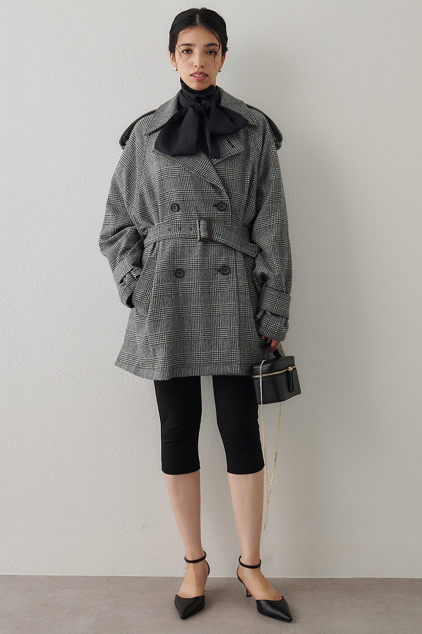 【ウィムガゼット/Whim Gazette】のウールミドルトレンチコート 人気、トレンドファッション・服の通販 founy(ファニー) 　ファッション　Fashion　レディースファッション　Fashion for Women　アウター　Coat / Outerwear Collection　コート・ロングコート・ピーコート　Long Coats, Peacoats & More　トレンチコート / 春秋の定番アウター　Trench Coats　おすすめ　Recommended / Our Picks　ウォーム　Warm Fabric　クラシカル　Classical, Vintage-Inspired　コンパクト　Compact, Small Size　ショート　Short, Short Length　ダブル　Double, Double-Breasted　チェック　Check, Plaid, Tartan　ツイード／ツィード　Choker, Choker Necklace　フロント　Front, Front Design　ブラウジング　Blouson Silhouette, Cinched Waist　マニッシュ　Mannish, Boyish　ミドル　Middle Length, Mid Height　ロング　Long, Long-Length　新作・新入荷　New Arrivals / New In　other-3|ID: prp329100004691487 ipo3291000000033878583