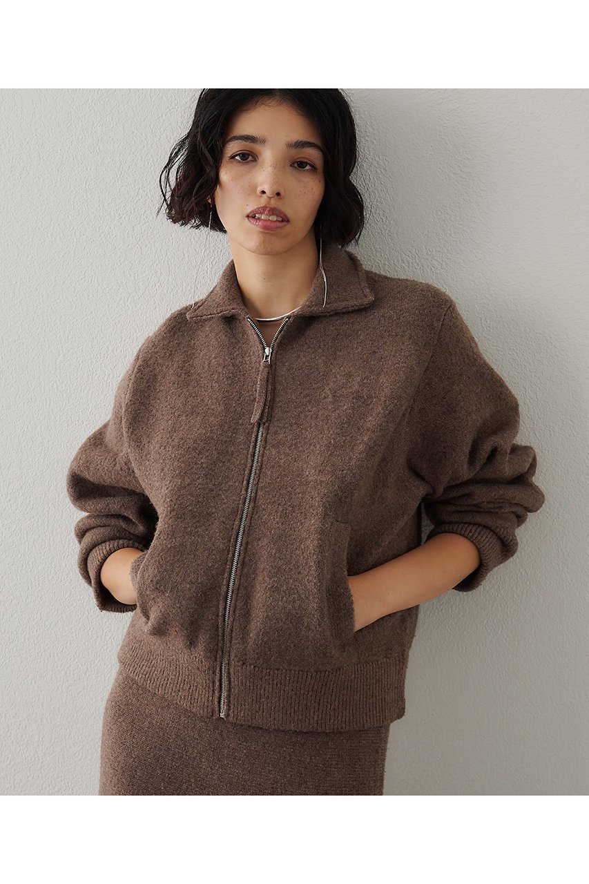 【ウィムガゼット/Whim Gazette】のニットブルゾン インテリア・キッズ・メンズ・レディースファッション・服の通販 founy(ファニー) 　ファッション　Fashion　レディースファッション　Fashion for Women　アウター　Coat / Outerwear Collection　レディースジャケット・軽アウター　Jackets　ブルゾンジャケット・スポーティアウター　Blouson Jackets　おすすめ　Recommended / Our Picks　ジャケット　Jacket, Outerwear　ストレッチ　Stretch, Stretchy Fabric　セットアップ　Set-Up, Coordinated Outfit　バランス　Balance, Style Balance　フォルム　Silhouette, Form　ブルゾン　Blouson, Bomber Jacket　ボトム　Bottoms, Lower Wear　メランジ　Melange, Mixed Yarn　エレガント 上品　Elegant　新作・新入荷　New Arrivals / New In　秋　Autumn　モカ|ID: prp329100004691488 ipo3291000000033878591