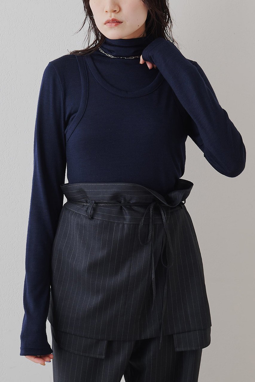 【ウィムガゼット/Whim Gazette】のタートルタンクプルオーバー インテリア・キッズ・メンズ・レディースファッション・服の通販 founy(ファニー) 　ファッション　Fashion　レディースファッション　Fashion for Women　トップス・カットソー　Cut & Sew Tops　シャツ・ブラウス・オフィスカジュアル　Elegant Blouses & Button-Ups　ロングTシャツ・Tシャツ　Longline T-Shirts & Tees　カジュアルプルオーバー・ニットトップス　Pullovers & Knit Tops / Casual Pullovers　カットソー・ベーシックTシャツ　Cut-and-Sewn Tops / Stretch Tees & Basics　ストレッチ　Stretch, Stretchy Fabric　スマート　Smart, Elegant　スリーブ　Sleeve, Long Sleeve / Short Sleeve　タンク　Tank Top, Sleeveless Top　タートルネック　Turtleneck, High Neck　ロング　Long, Long-Length　新作・新入荷　New Arrivals / New In　ネイビー|ID: prp329100004691489 ipo3291000000033878599