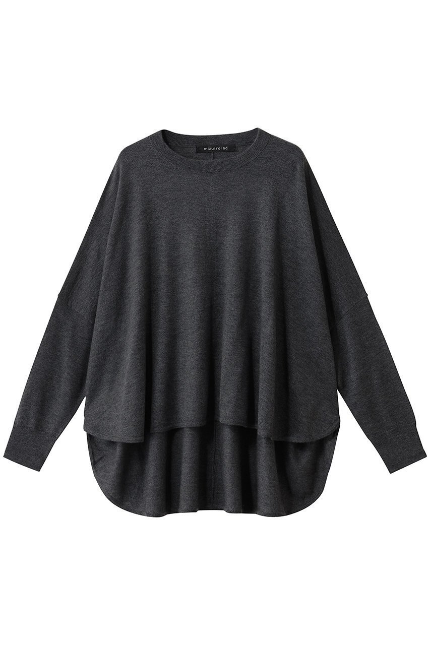 【ミズイロ インド/mizuiro ind】のfront seemed cocoon P/O プルオーバー インテリア・キッズ・メンズ・レディースファッション・服の通販 founy(ファニー) 　ファッション　Fashion　レディースファッション　Fashion for Women　トップス・カットソー　Cut & Sew Tops　ニット　Knit Tops & Sweaters　カジュアルプルオーバー・ニットトップス　Pullovers & Knit Tops / Casual Pullovers　シンプル　Simple, Minimal　スラックス　Slacks, Dress Pants　デニム　Denim, Jeans Material　ドレープ　Drape, Draping Fabric　新作・新入荷　New Arrivals / New In　c.gray|ID: prp329100004693079 ipo3291000000033886338
