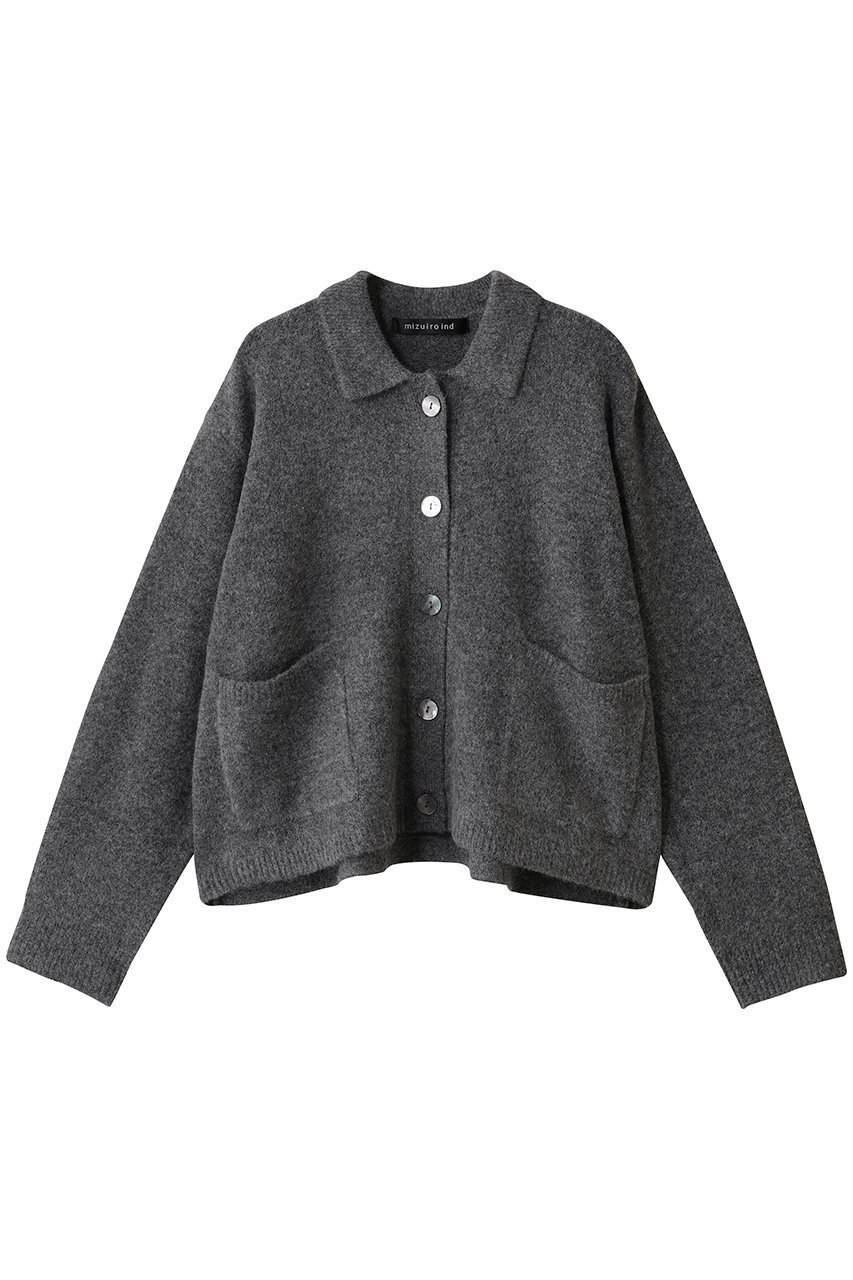 【ミズイロ インド/mizuiro ind】のshort C/D with collar カーディガン インテリア・キッズ・メンズ・レディースファッション・服の通販 founy(ファニー) 　ファッション　Fashion　レディースファッション　Fashion for Women　トップス・カットソー　Cut & Sew Tops　ニット　Knit Tops & Sweaters　カーディガン・羽織り　Layered Style Cardigans　カーディガン　Cardigan, Knitwear　クラシック　Classic, Timeless Style　ショート　Short, Short Length　バランス　Balance, Style Balance　フレア　Flare, Flared　マニッシュ　Mannish, Boyish　新作・新入荷　New Arrivals / New In　c.gray|ID: prp329100004693081 ipo3291000000033886354