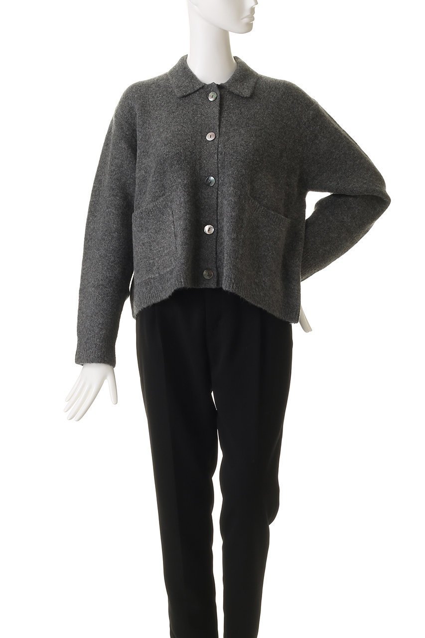 【ミズイロ インド/mizuiro ind】のshort C/D with collar カーディガン 人気、トレンドファッション・服の通販 founy(ファニー) 　ファッション　Fashion　レディースファッション　Fashion for Women　トップス・カットソー　Cut & Sew Tops　ニット　Knit Tops & Sweaters　カーディガン・羽織り　Layered Style Cardigans　カーディガン　Cardigan, Knitwear　クラシック　Classic, Timeless Style　ショート　Short, Short Length　バランス　Balance, Style Balance　フレア　Flare, Flared　マニッシュ　Mannish, Boyish　新作・新入荷　New Arrivals / New In　other-2|ID: prp329100004693081 ipo3291000000033886356