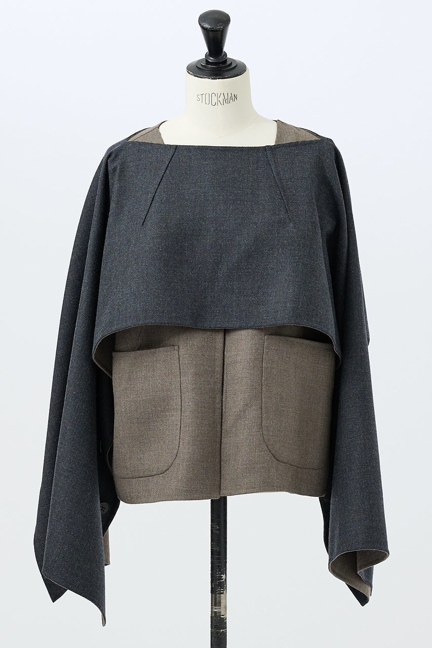 【デザイン ワークス/DESIGN WORKS】のダブルフェイスケープ&ベスト 人気、トレンドファッション・服の通販 founy(ファニー) 　ファッション　Fashion　レディースファッション　Fashion for Women　アウター　Coat / Outerwear Collection　コート・ロングコート・ピーコート　Long Coats, Peacoats & More　おすすめ　Recommended / Our Picks　コンパクト　Compact, Small Size　ショート　Short, Short Length　タートルネック　Turtleneck, High Neck　ダブル　Double, Double-Breasted　フェイス　Face, Facial Design　ベスト　Vest, Waistcoat　リバーシブル　Reversible, Two-Sided　エレガント 上品　Elegant　other-2|ID: prp329100004694278 ipo3291000000035869444