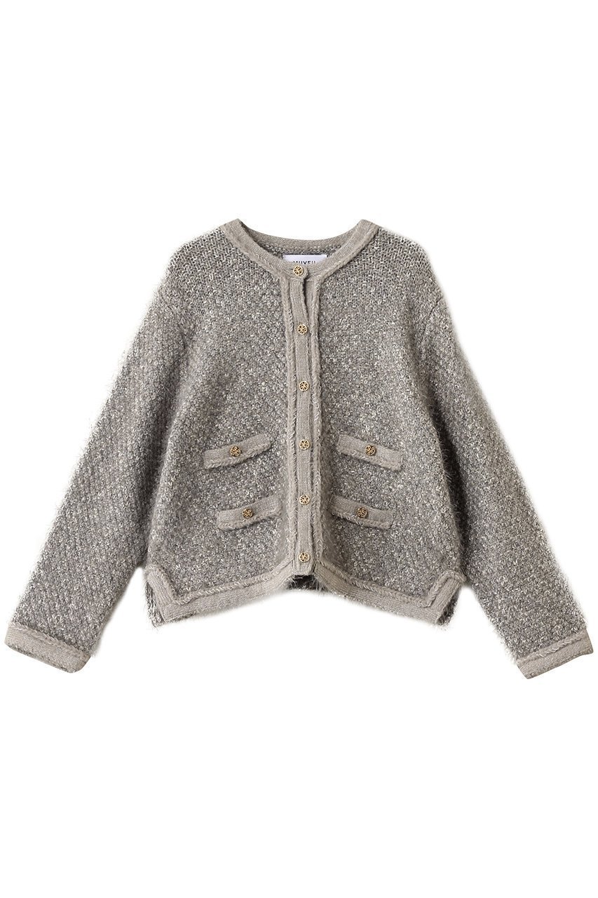 【ミュベール/MUVEIL】のウサギツイードニットジャケット インテリア・キッズ・メンズ・レディースファッション・服の通販 founy(ファニー) 　ファッション　Fashion　レディースファッション　Fashion for Women　アウター　Coat / Outerwear Collection　レディースジャケット・軽アウター　Jackets　エレガント 上品　Elegant　クラシック　Classic, Timeless Style　コレクション　Collection, Seasonal Line　ジャケット　Jacket, Outerwear　ツイード　Twill, Twill Weave　ミックス　Mix, Mixed Style　新作・新入荷　New Arrivals / New In　グレー|ID: prp329100004694280 ipo3291000000033896148