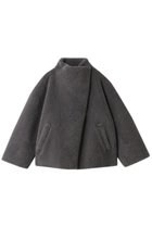 【ハー/HER.】のスタンドカラーボアコート チャコールグレー|ID: prp329100004695405 ipo3291000000036469712