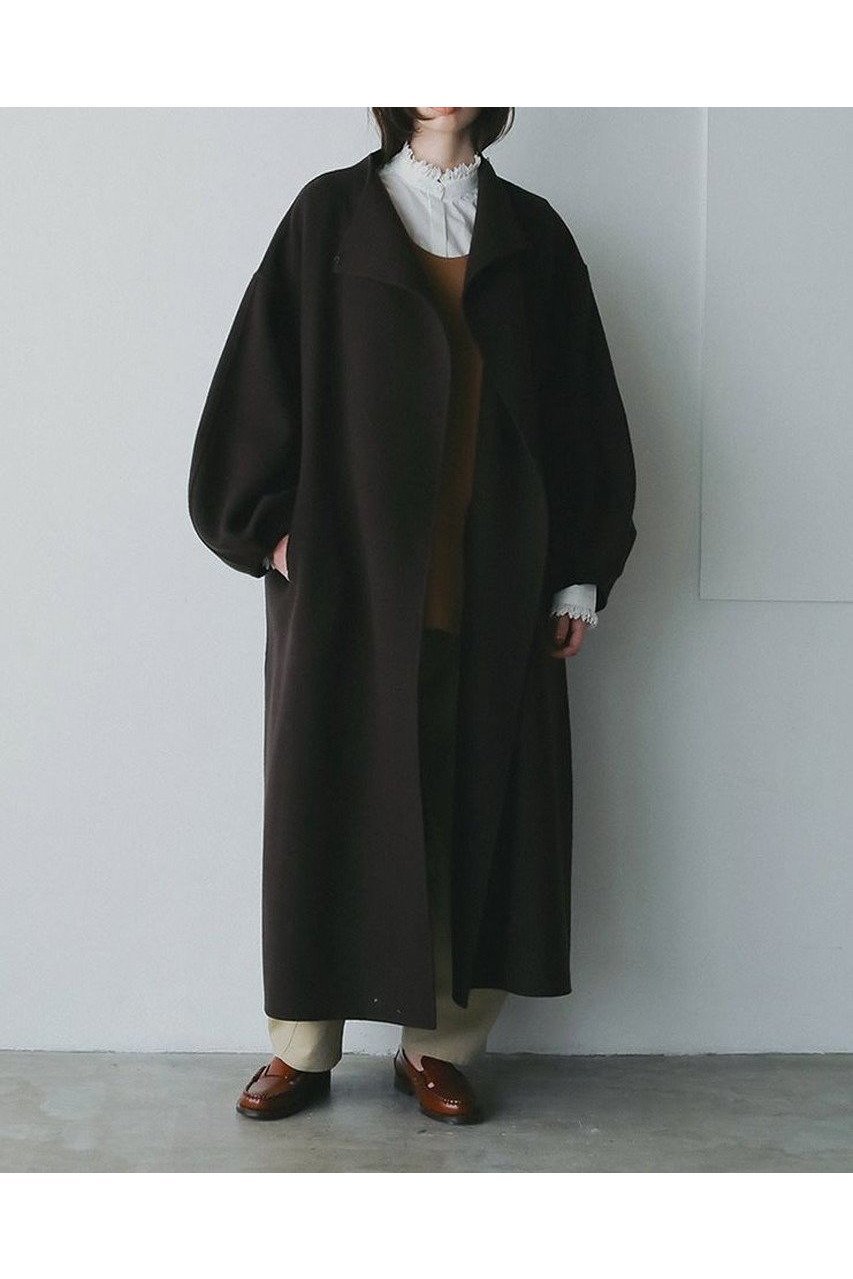 【ハー/HER.】の【9/18 12:00販売開始】ウールリバードルマンコート 人気、トレンドファッション・服の通販 founy(ファニー) 　ファッション　Fashion　レディースファッション　Fashion for Women　アウター　Coat / Outerwear Collection　コート・ロングコート・ピーコート　Long Coats, Peacoats & More　ダブル　Double, Double-Breasted　ドレープ　Drape, Draping Fabric　ロング　Long, Long-Length　エレガント 上品　Elegant　新作・新入荷　New Arrivals / New In　防寒　Cold Protection, Winter-Ready　other-8|ID: prp329100004695406 ipo3291000000033905900