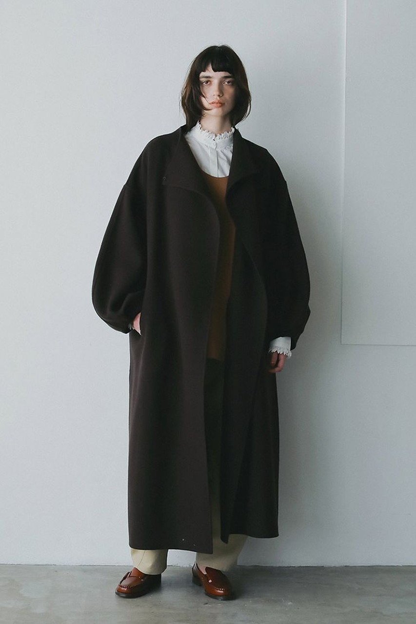【ハー/HER.】のウールリバードルマンコート 人気、トレンドファッション・服の通販 founy(ファニー) 　ファッション　Fashion　レディースファッション　Fashion for Women　アウター　Coat / Outerwear Collection　コート・ロングコート・ピーコート　Long Coats, Peacoats & More　ダブル　Double, Double-Breasted　ドレープ　Drape, Draping Fabric　ロング　Long, Long-Length　エレガント 上品　Elegant　防寒　Cold Protection, Winter-Ready　other-8|ID: prp329100004695406 ipo3291000000035754021