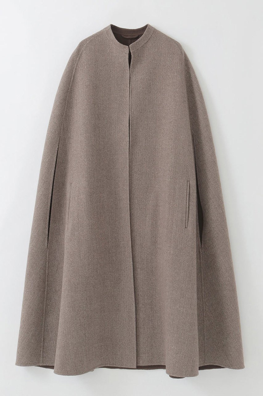【ハー/HER.】の【9/18 12:00販売開始】へリンボンリバーケープ 人気、トレンドファッション・服の通販 founy(ファニー) 　ファッション　Fashion　レディースファッション　Fashion for Women　アウター　Coat / Outerwear Collection　コート・ロングコート・ピーコート　Long Coats, Peacoats & More　エレガント 上品　Elegant　ショート　Short, Short Length　ドレープ　Drape, Draping Fabric　新作・新入荷　New Arrivals / New In　無地　Plain, Solid Color　 other-1|ID: prp329100004695407 ipo3291000000033905901