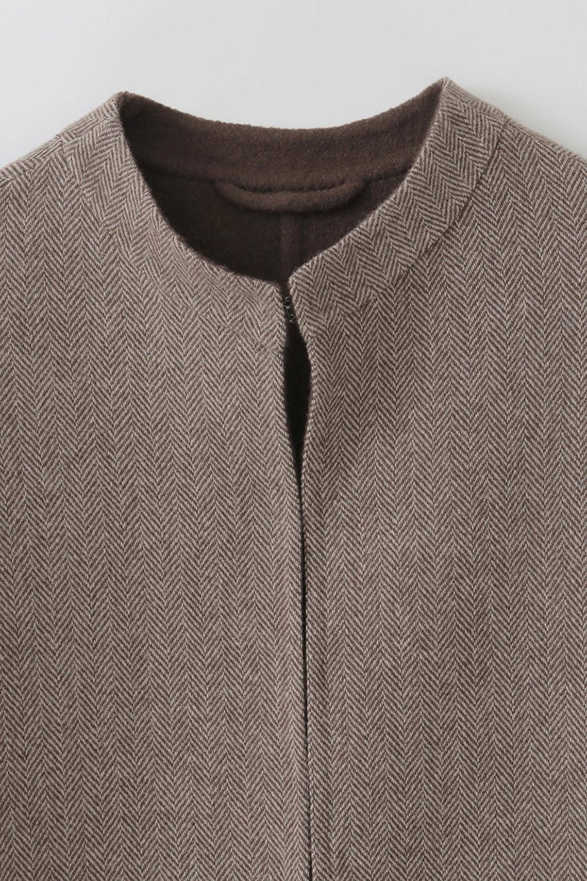 【ハー/HER.】の【9/18 12:00販売開始】へリンボンリバーケープ 人気、トレンドファッション・服の通販 founy(ファニー) 　ファッション　Fashion　レディースファッション　Fashion for Women　アウター　Coat / Outerwear Collection　コート・ロングコート・ピーコート　Long Coats, Peacoats & More　エレガント 上品　Elegant　ショート　Short, Short Length　ドレープ　Drape, Draping Fabric　新作・新入荷　New Arrivals / New In　無地　Plain, Solid Color　other-2|ID: prp329100004695407 ipo3291000000033905903