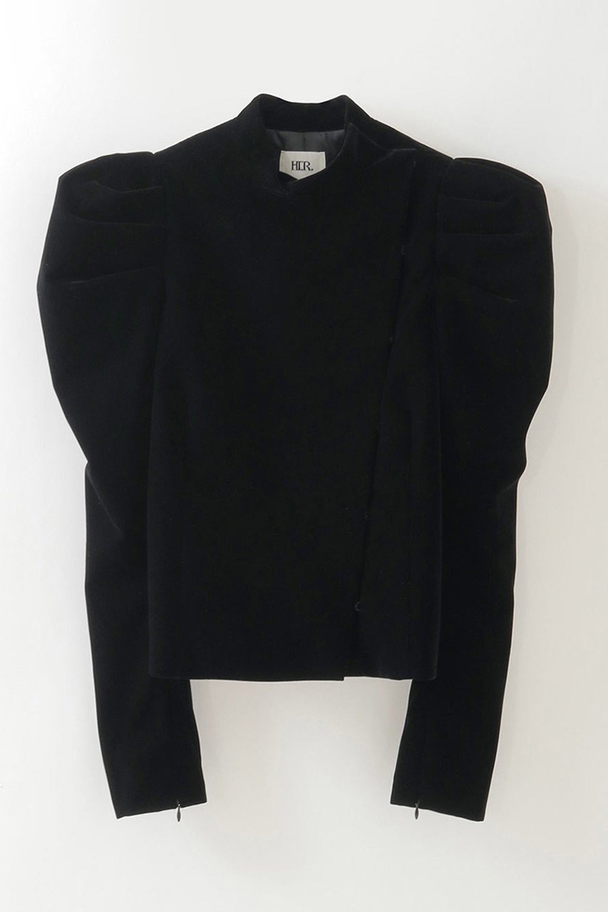 【ハー/HER.】の【9/18 12:00販売開始】ベロアパワーショルダー 人気、トレンドファッション・服の通販 founy(ファニー) 　ファッション　Fashion　レディースファッション　Fashion for Women　トップス・カットソー　Cut & Sew Tops　シャツ・ブラウス・オフィスカジュアル　Elegant Blouses & Button-Ups　ロングTシャツ・Tシャツ　Longline T-Shirts & Tees　カットソー・ベーシックTシャツ　Cut-and-Sewn Tops / Stretch Tees & Basics　ベロアトップス　Velour Tops / Velvet-Look Items　おすすめ　Recommended / Our Picks　コンパクト　Compact, Small Size　ショルダー　Shoulder, Shoulder Strap　ジャケット　Jacket, Outerwear　スリーブ　Sleeve, Long Sleeve / Short Sleeve　デニム　Denim, Jeans Material　ベロア　Velour, Soft Velvet　ボトム　Bottoms, Lower Wear　ロング　Long, Long-Length　新作・新入荷　New Arrivals / New In　 other-1|ID: prp329100004695411 ipo3291000000033905939
