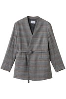 【スタニングルアー/STUNNING LURE】のrベルテッドカラーレスチェックジャケット 人気、トレンドファッション・服の通販 founy(ファニー) ファッション Fashion レディースファッション Fashion for Women アウター Coat / Outerwear Collection レディースジャケット・軽アウター Jackets シルク Silk, 100% Silk ジャケット Jacket, Outerwear チェック Check, Plaid, Tartan ネップ Nepp, Slub Yarn フォルム Silhouette, Form 新作・新入荷 New Arrivals / New In |ID:prp329100004695415