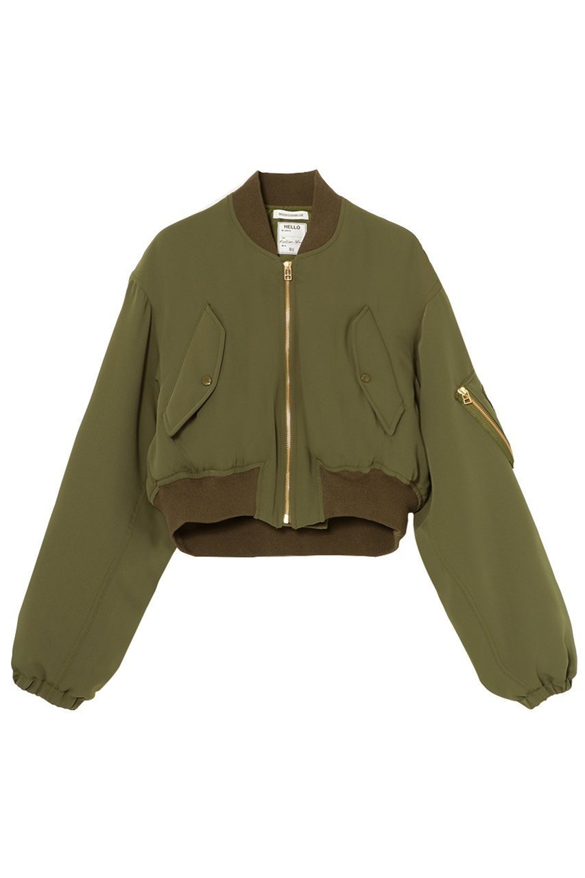 【マディソンブルー/MADISONBLUE】のL2-B SHORT JK PE ショートジャケット インテリア・キッズ・メンズ・レディースファッション・服の通販 founy(ファニー) 　ファッション　Fashion　レディースファッション　Fashion for Women　アウター　Coat / Outerwear Collection　レディースジャケット・軽アウター　Jackets　ブルゾンジャケット・スポーティアウター　Blouson Jackets　コンパクト　Compact, Small Size　サテン　Satin, Glossy Fabric　ショート　Short, Short Length　ジャケット　Jacket, Outerwear　ダブル　Double, Double-Breasted　ブルゾン　Blouson, Bomber Jacket　新作・新入荷　New Arrivals / New In　カーキ|ID: prp329100004695425 ipo3291000000033906056