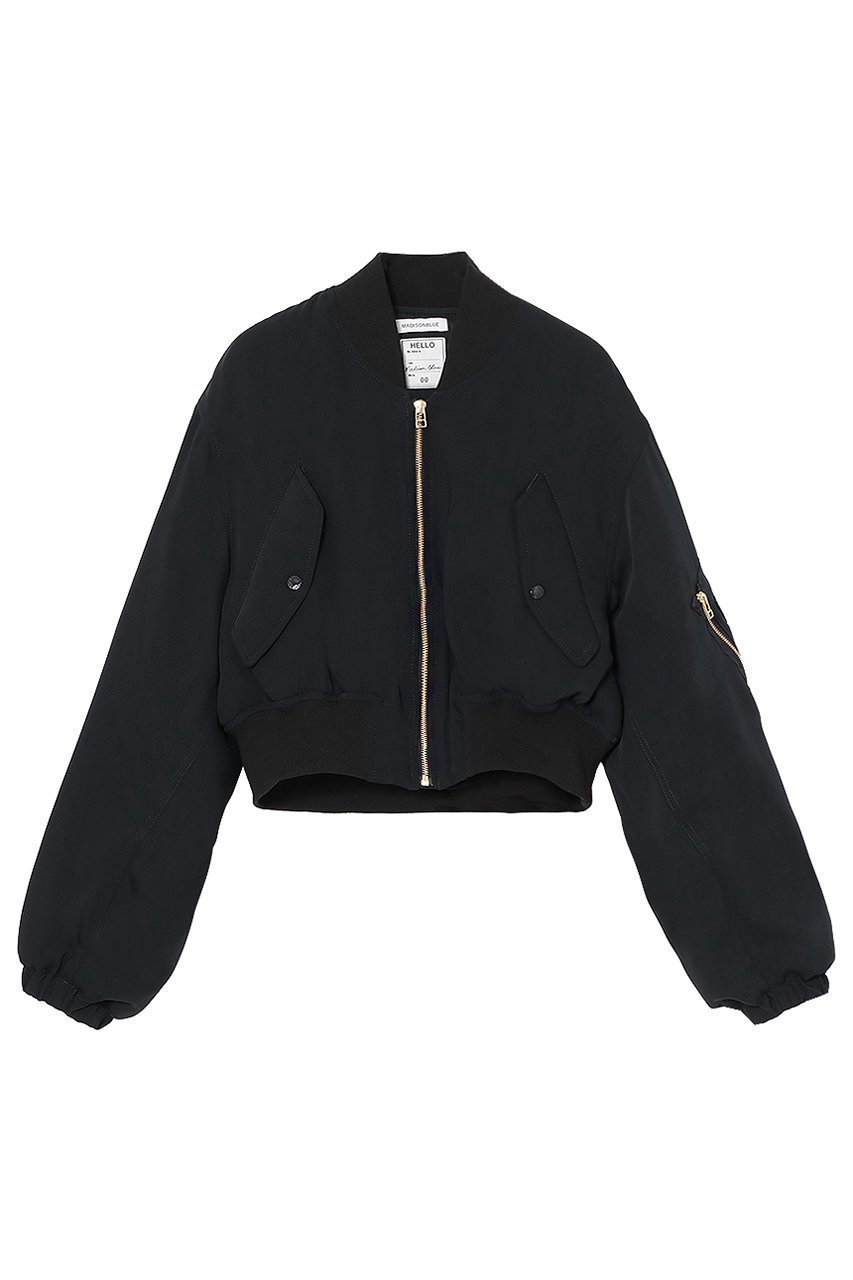 【マディソンブルー/MADISONBLUE】のL2-B SHORT JK PE ショートジャケット インテリア・キッズ・メンズ・レディースファッション・服の通販 founy(ファニー) 　ファッション　Fashion　レディースファッション　Fashion for Women　アウター　Coat / Outerwear Collection　レディースジャケット・軽アウター　Jackets　ブルゾンジャケット・スポーティアウター　Blouson Jackets　コンパクト　Compact, Small Size　サテン　Satin, Glossy Fabric　ショート　Short, Short Length　ジャケット　Jacket, Outerwear　ダブル　Double, Double-Breasted　ブルゾン　Blouson, Bomber Jacket　ネイビー|ID: prp329100004695425 ipo3291000000036004562