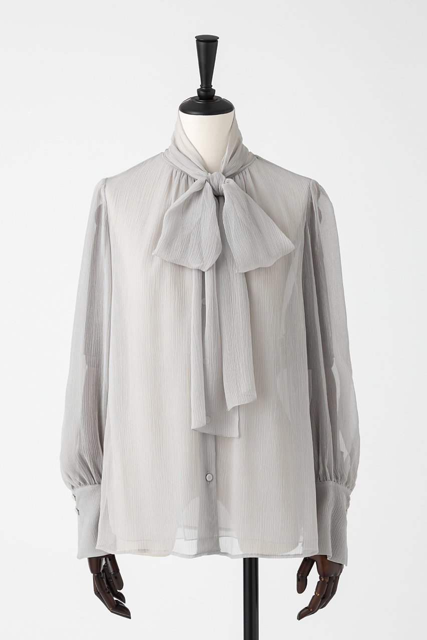【オーヴィル/EAUVIRE】のボウタイブラウス 人気、トレンドファッション・服の通販 founy(ファニー) 　ファッション　Fashion　レディースファッション　Fashion for Women　トップス・カットソー　Cut & Sew Tops　シャツ・ブラウス・オフィスカジュアル　Elegant Blouses & Button-Ups　カフス　Cuff Design　シルク　Silk, 100% Silk　ジャケット　Jacket, Outerwear　スリーブ　Sleeve, Long Sleeve / Short Sleeve　ロング　Long, Long-Length　エレガント 上品　Elegant　 other-1|ID: prp329100004696705 ipo3291000000033917011