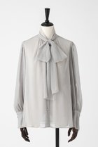 【オーヴィル/EAUVIRE】のボウタイブラウス 人気、トレンドファッション・服の通販 founy(ファニー) ファッション Fashion レディースファッション Fashion for Women トップス・カットソー Cut & Sew Tops シャツ・ブラウス・オフィスカジュアル Elegant Blouses & Button-Ups カフス Cuff Design シルク Silk, 100% Silk ジャケット Jacket, Outerwear スリーブ Sleeve, Long Sleeve / Short Sleeve ロング Long, Long-Length エレガント 上品 Elegant thumbnail グレー|ID: prp329100004696705 ipo3291000000033917012