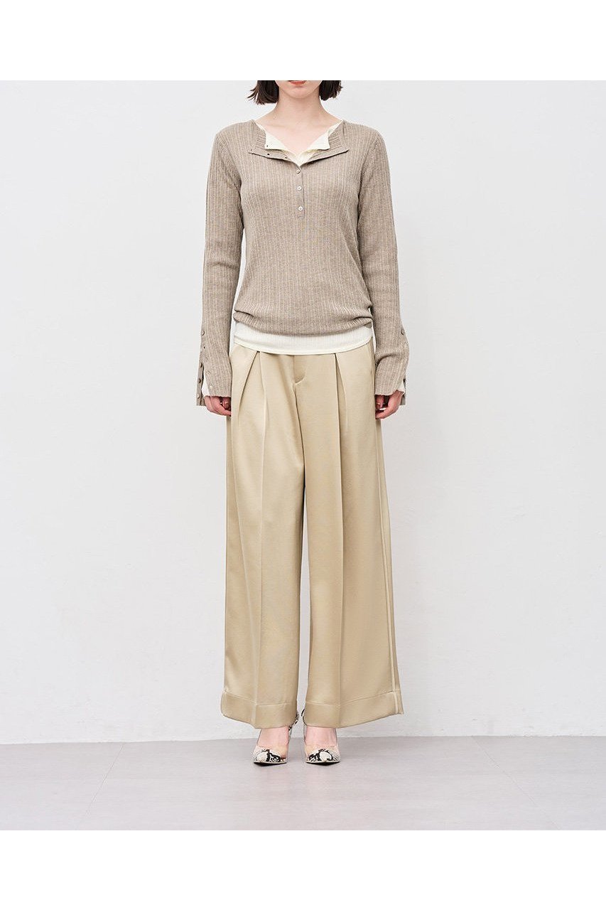 【アンクレイヴ/uncrave】のハイゲージニット ヘンリーネックトップス 人気、トレンドファッション・服の通販 founy(ファニー) 　ファッション　Fashion　レディースファッション　Fashion for Women　トップス・カットソー　Cut & Sew Tops　ニット　Knit Tops & Sweaters　カジュアルプルオーバー・ニットトップス　Pullovers & Knit Tops / Casual Pullovers　おすすめ　Recommended / Our Picks　シルク　Silk, 100% Silk　スリット　Slit, Slit Detail　フィット　Fit, Slim Fit　フレア　Flare, Flared　新作・新入荷　New Arrivals / New In　other-4|ID: prp329100004696709 ipo3291000000033917056