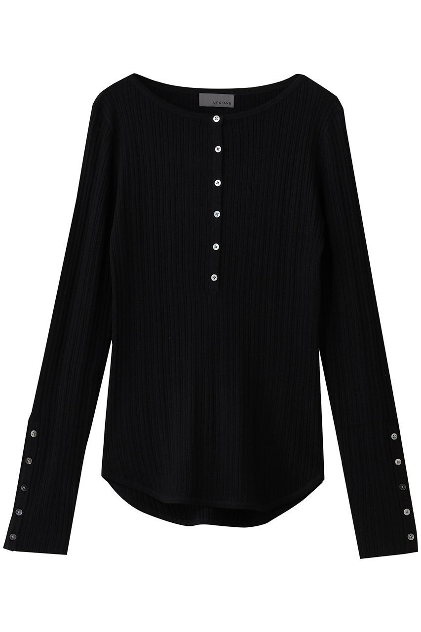 【アンクレイヴ/uncrave】のハイゲージニット ヘンリーネックトップス インテリア・キッズ・メンズ・レディースファッション・服の通販 founy(ファニー) 　ファッション　Fashion　レディースファッション　Fashion for Women　トップス・カットソー　Cut & Sew Tops　ニット　Knit Tops & Sweaters　カジュアルプルオーバー・ニットトップス　Pullovers & Knit Tops / Casual Pullovers　おすすめ　Recommended / Our Picks　シルク　Silk, 100% Silk　スリット　Slit, Slit Detail　フィット　Fit, Slim Fit　フレア　Flare, Flared　ブラック|ID: prp329100004696709 ipo3291000000035586259