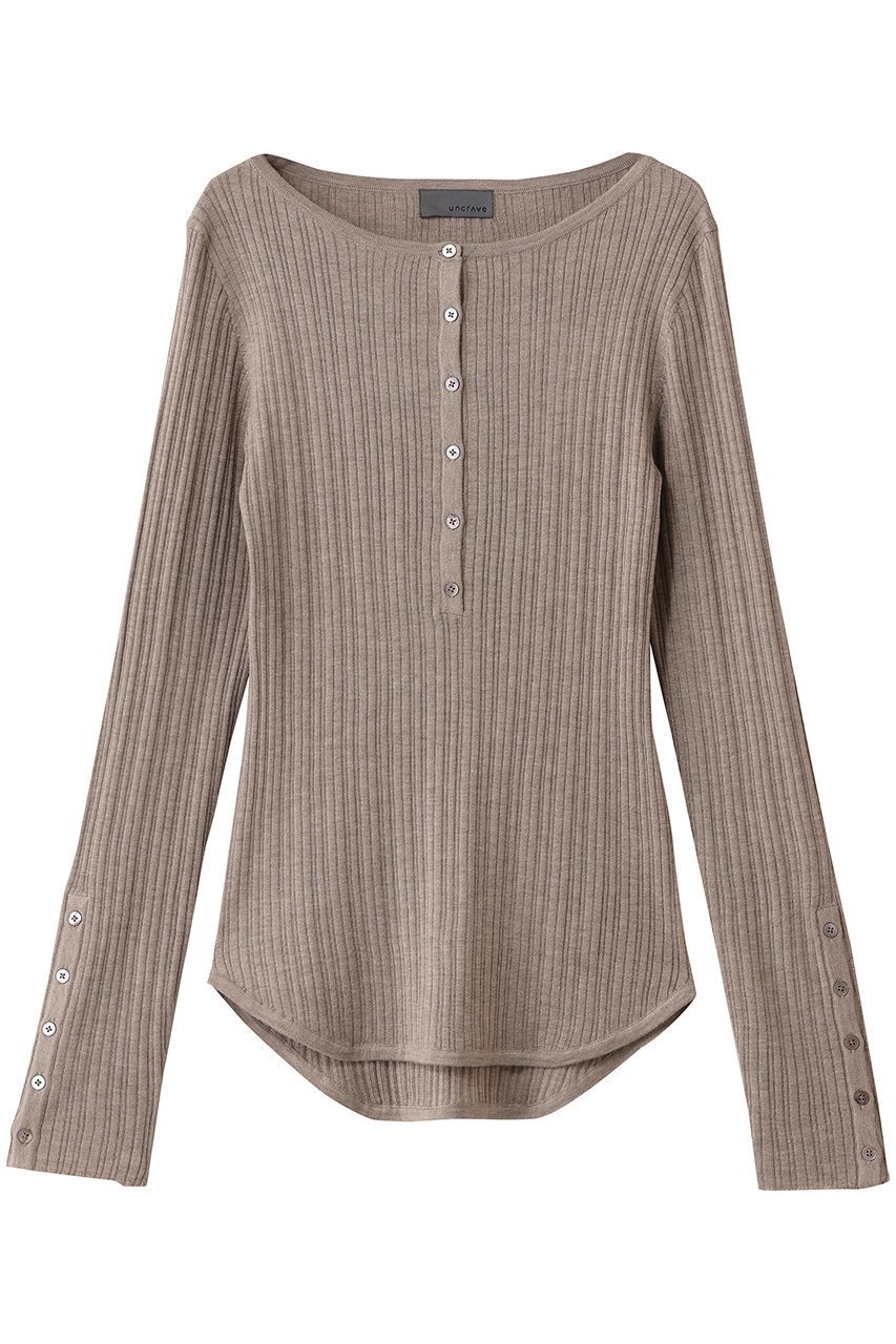 【アンクレイヴ/uncrave】のハイゲージニット ヘンリーネックトップス インテリア・キッズ・メンズ・レディースファッション・服の通販 founy(ファニー) 　ファッション　Fashion　レディースファッション　Fashion for Women　トップス・カットソー　Cut & Sew Tops　ニット　Knit Tops & Sweaters　カジュアルプルオーバー・ニットトップス　Pullovers & Knit Tops / Casual Pullovers　おすすめ　Recommended / Our Picks　シルク　Silk, 100% Silk　スリット　Slit, Slit Detail　フィット　Fit, Slim Fit　フレア　Flare, Flared　モカ|ID: prp329100004696709 ipo3291000000035586260