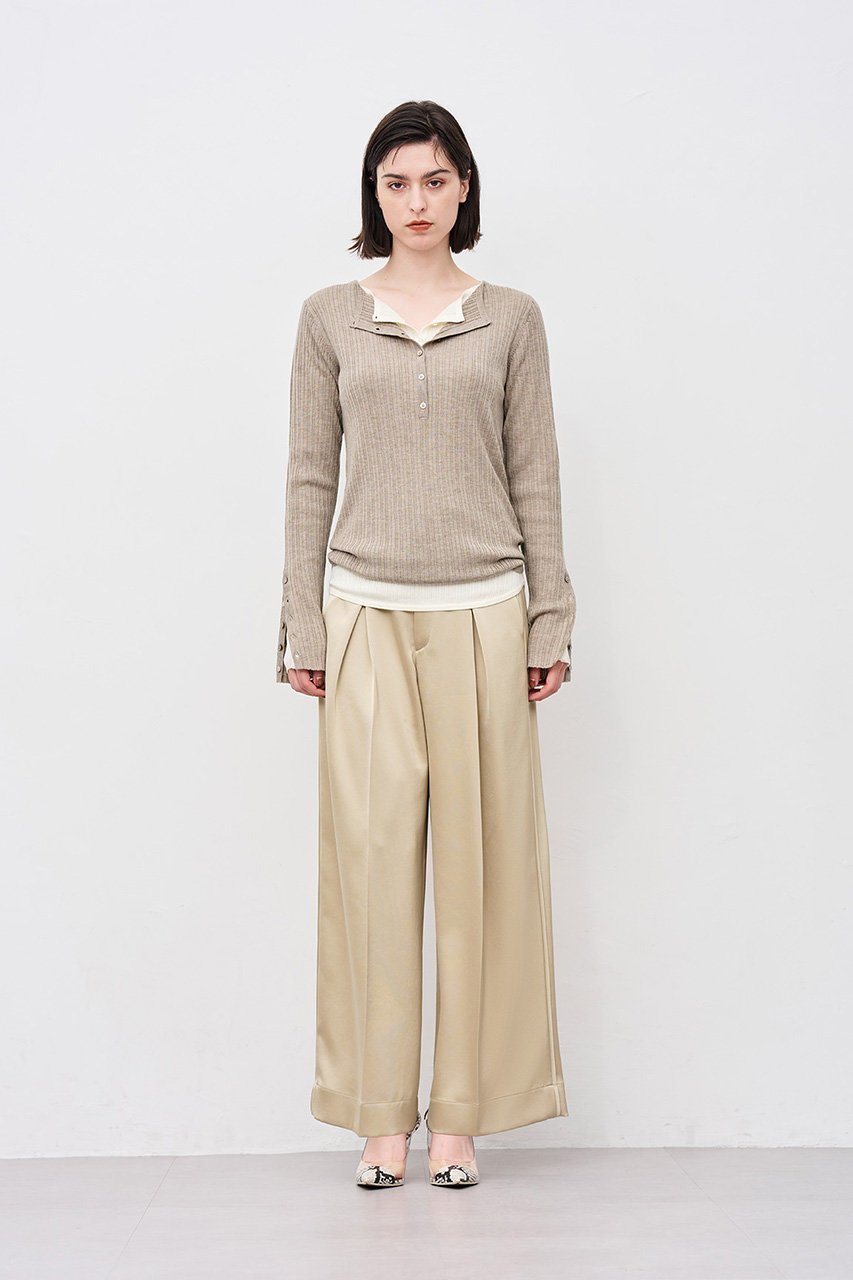 【アンクレイヴ/uncrave】のハイゲージニット ヘンリーネックトップス 人気、トレンドファッション・服の通販 founy(ファニー) 　ファッション　Fashion　レディースファッション　Fashion for Women　トップス・カットソー　Cut & Sew Tops　ニット　Knit Tops & Sweaters　カジュアルプルオーバー・ニットトップス　Pullovers & Knit Tops / Casual Pullovers　おすすめ　Recommended / Our Picks　シルク　Silk, 100% Silk　スリット　Slit, Slit Detail　フィット　Fit, Slim Fit　フレア　Flare, Flared　other-7|ID: prp329100004696709 ipo3291000000035586268