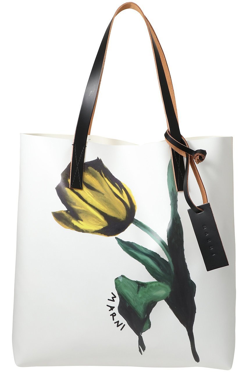 【マルニ/MARNI】のTRIBECA チューリッププリントショッピングバッグ 人気、トレンドファッション・服の通販 founy(ファニー) 　ファッション　Fashion　レディースファッション　Fashion for Women　バッグ　Bags　コーティング　Coating, Coated Finish　スクエア　Square, Square Shape　チューリップ　Tube, Tube Top　フォルム　Silhouette, Form　ロンドン　London Style, British Inspired　ビジネス 仕事 通勤　Business / Work / Commuting　 other-1|ID: prp329100004696714 ipo3291000000035403247