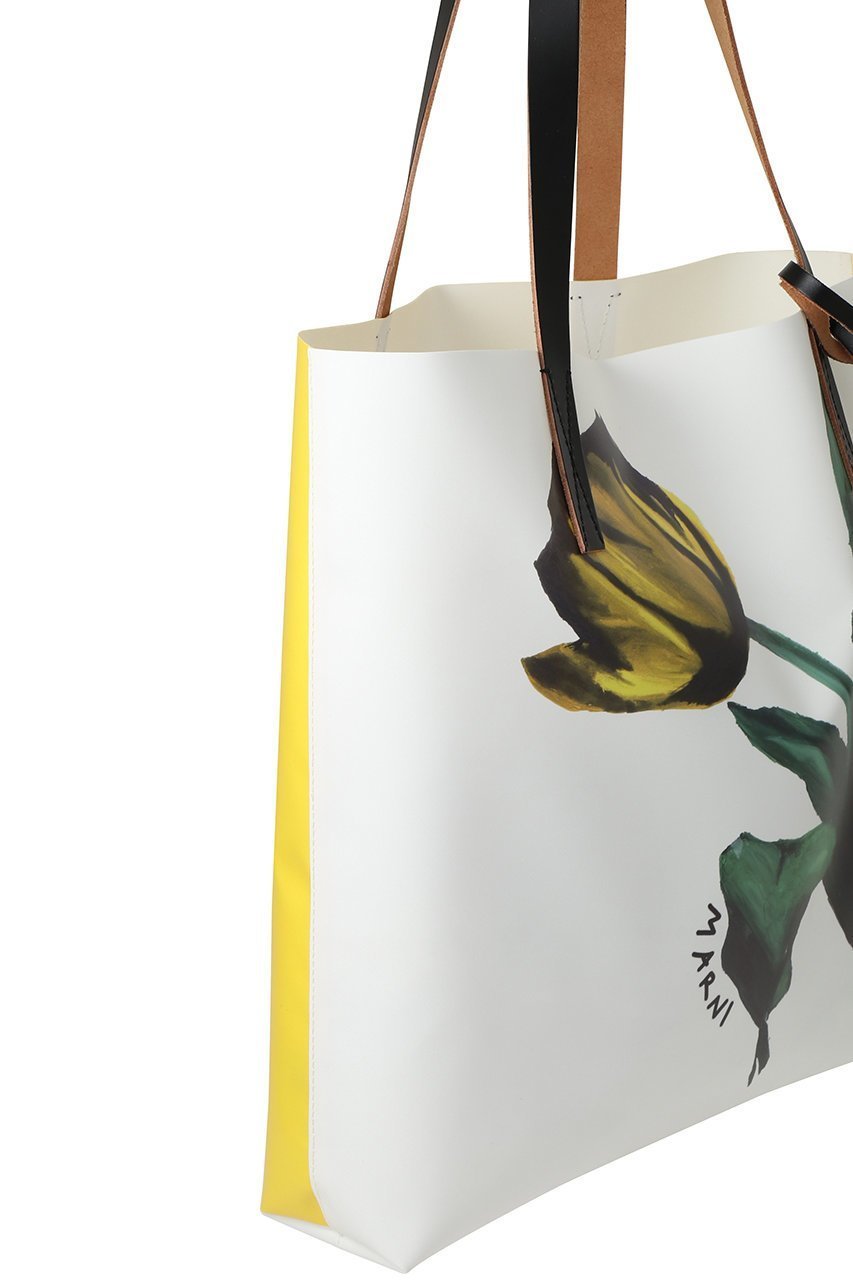 【マルニ/MARNI】のTRIBECA チューリッププリントショッピングバッグ 人気、トレンドファッション・服の通販 founy(ファニー) 　ファッション　Fashion　レディースファッション　Fashion for Women　バッグ　Bags　コーティング　Coating, Coated Finish　スクエア　Square, Square Shape　チューリップ　Tube, Tube Top　フォルム　Silhouette, Form　ロンドン　London Style, British Inspired　ビジネス 仕事 通勤　Business / Work / Commuting　other-4|ID: prp329100004696714 ipo3291000000035403253