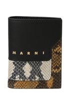 【マルニ/MARNI】のTRUNK パイソン型押しコンビ二つ折り財布 ブラック×ストーンホワイト×アンバー|ID:prp329100004696716