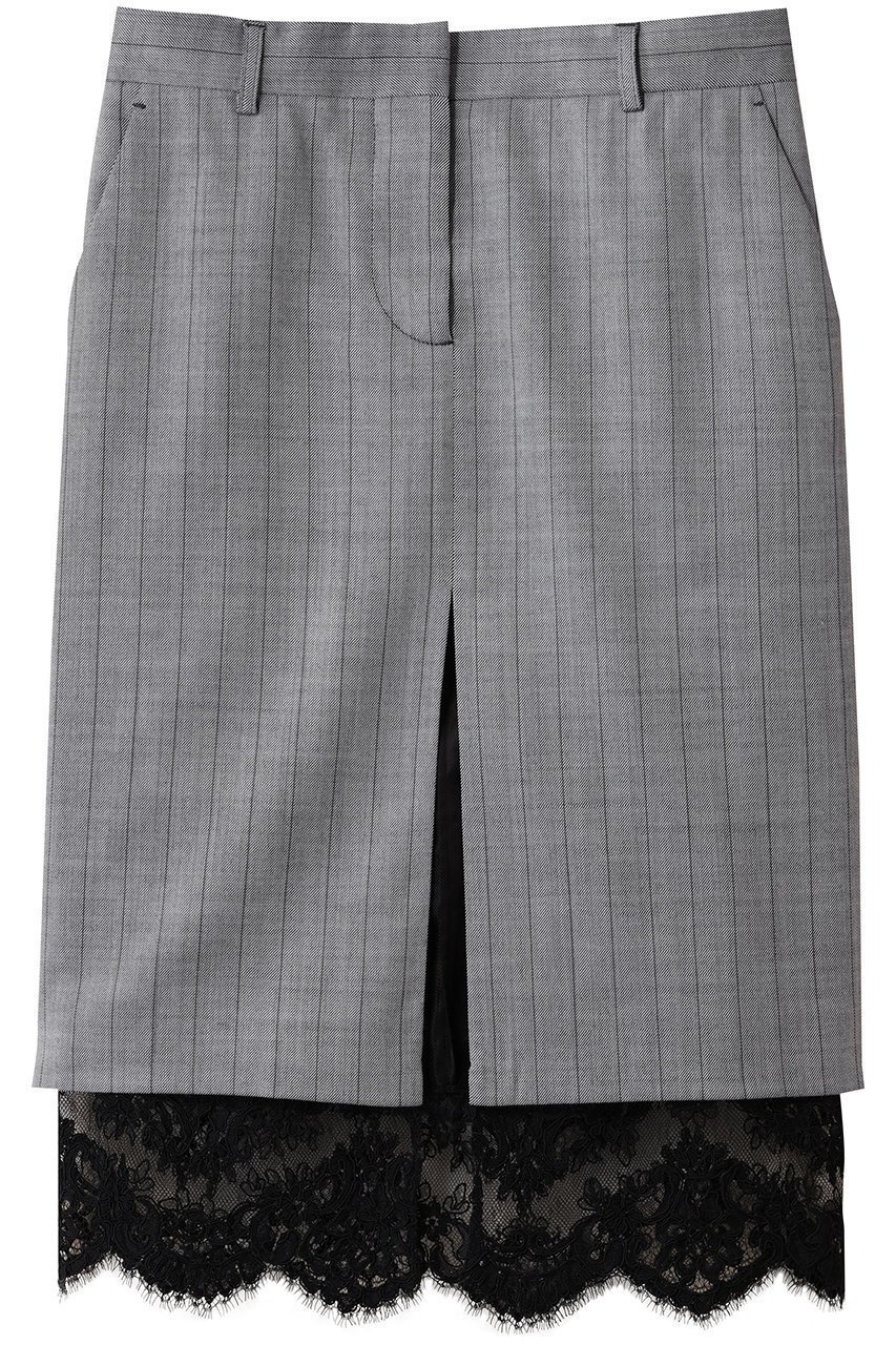 【ステラ マッカートニー/STELLA McCARTNEY】のレースヘムテーラードスカート 人気、トレンドファッション・服の通販 founy(ファニー) 　ファッション　Fashion　レディースファッション　Fashion for Women　スカート　Skirts　エレガント 上品　Elegant　ストライプ　Stripe, Striped Pattern　フェミニン　Feminine, Girly　ヘムライン　Hemline, Bottom Cut　レース　Lace, Lace Fabric　A/W・秋冬　Autumn/Winter　 other-1|ID: prp329100004696720 ipo3291000000035695334