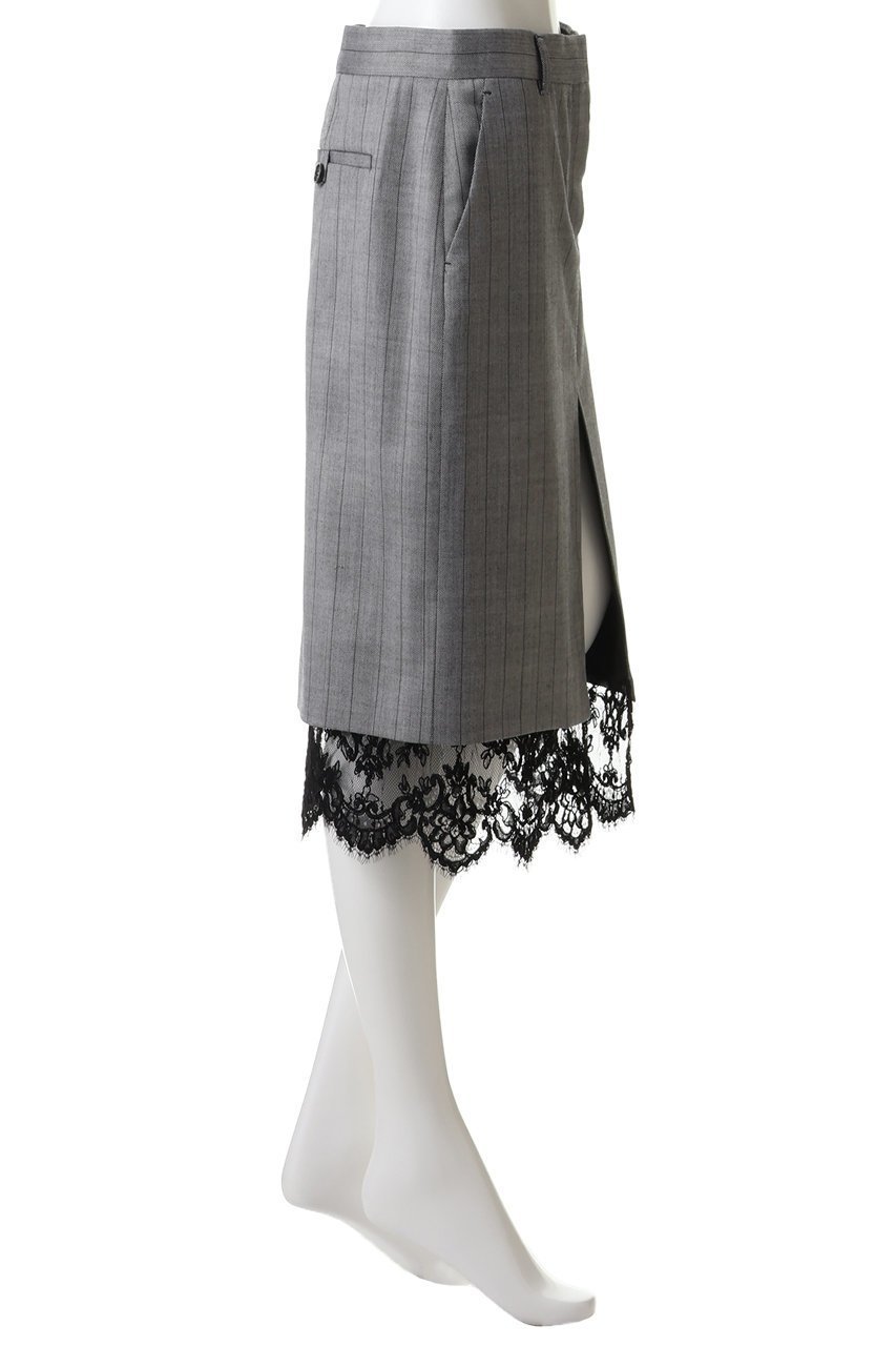 【ステラ マッカートニー/STELLA McCARTNEY】のレースヘムテーラードスカート 人気、トレンドファッション・服の通販 founy(ファニー) 　ファッション　Fashion　レディースファッション　Fashion for Women　スカート　Skirts　エレガント 上品　Elegant　ストライプ　Stripe, Striped Pattern　フェミニン　Feminine, Girly　ヘムライン　Hemline, Bottom Cut　レース　Lace, Lace Fabric　A/W・秋冬　Autumn/Winter　other-3|ID: prp329100004696720 ipo3291000000035695337