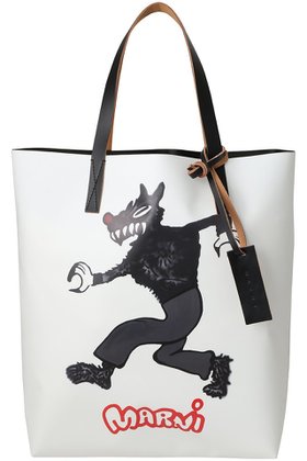 【マルニ/MARNI】 TRIBECA ウルフプリントショッピングバッグ人気、トレンドファッション・服の通販 founy(ファニー) ファッション Fashion レディースファッション Fashion for Women バッグ Bags ユニセックス Unisex, Genderless コーティング Coating, Coated Finish シンプル Simple, Minimal スクエア Square, Square Shape フォルム Silhouette, Form プリント Print, Printed Pattern ロンドン London Style, British Inspired |ID:prp329100004696734