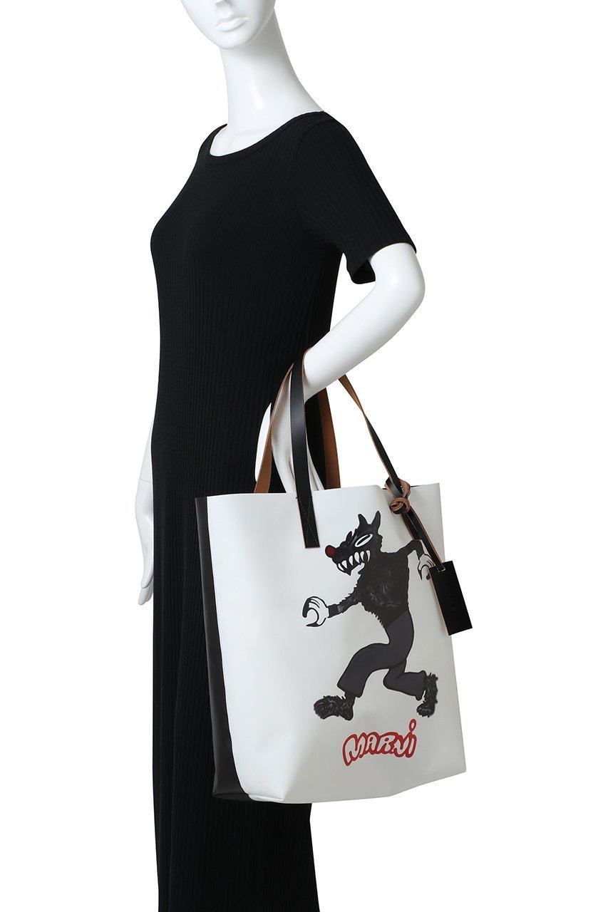 【マルニ/MARNI】のTRIBECA ウルフプリントショッピングバッグ 人気、トレンドファッション・服の通販 founy(ファニー) ファッション Fashion レディースファッション Fashion for Women バッグ Bags ユニセックス Unisex, Genderless コーティング Coating, Coated Finish シンプル Simple, Minimal スクエア Square, Square Shape フォルム Silhouette, Form プリント Print, Printed Pattern ロンドン London Style, British Inspired other-2|ID: prp329100004696734 ipo3291000000035358355