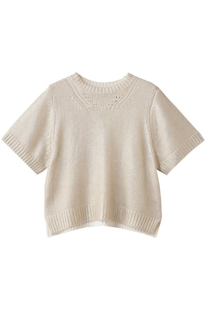 【ミズイロ インド/mizuiro ind】の箔プリントハーフスリーブプルオーバー インテリア・キッズ・メンズ・レディースファッション・服の通販 founy(ファニー) https://founy.com/ ファッション Fashion レディースファッション Fashion for Women トップス・カットソー Cut & Sew Tops ニット Knit Tops & Sweaters カジュアルプルオーバー・ニットトップス Pullovers & Knit Tops / Casual Pullovers アクリル Acrylic Material クロップド Cropped, Short Length シアー Sheer, See-Through スリーブ Sleeve, Long Sleeve / Short Sleeve ハーフ Half, Half-Length プリント Print, Printed Pattern |ID: prp329100004696738 ipo3291000000035586391