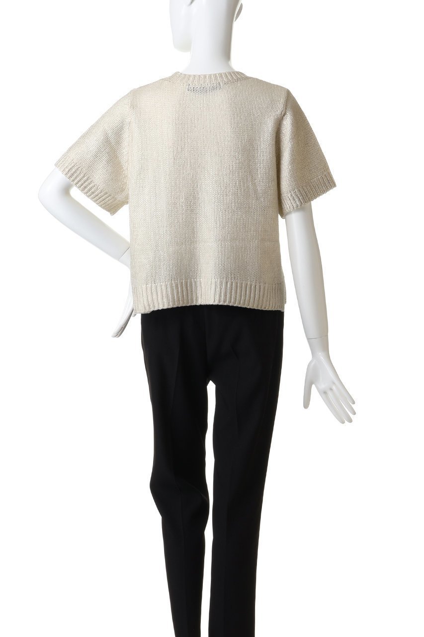 【ミズイロ インド/mizuiro ind】の箔プリントハーフスリーブプルオーバー 人気、トレンドファッション・服の通販 founy(ファニー) 　ファッション　Fashion　レディースファッション　Fashion for Women　トップス・カットソー　Cut & Sew Tops　ニット　Knit Tops & Sweaters　カジュアルプルオーバー・ニットトップス　Pullovers & Knit Tops / Casual Pullovers　アクリル　Acrylic Material　クロップド　Cropped, Short Length　シアー　Sheer, See-Through　スリーブ　Sleeve, Long Sleeve / Short Sleeve　ハーフ　Half, Half-Length　プリント　Print, Printed Pattern　other-4|ID: prp329100004696738 ipo3291000000035586399