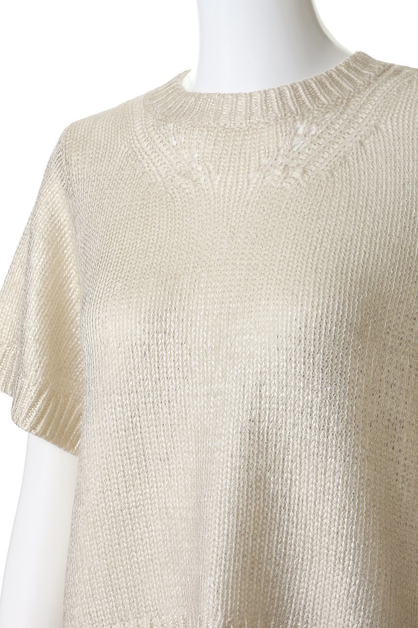 【ミズイロ インド/mizuiro ind】の箔プリントハーフスリーブプルオーバー 人気、トレンドファッション・服の通販 founy(ファニー) 　ファッション　Fashion　レディースファッション　Fashion for Women　トップス・カットソー　Cut & Sew Tops　ニット　Knit Tops & Sweaters　カジュアルプルオーバー・ニットトップス　Pullovers & Knit Tops / Casual Pullovers　アクリル　Acrylic Material　クロップド　Cropped, Short Length　シアー　Sheer, See-Through　スリーブ　Sleeve, Long Sleeve / Short Sleeve　ハーフ　Half, Half-Length　プリント　Print, Printed Pattern　other-5|ID: prp329100004696738 ipo3291000000035586400