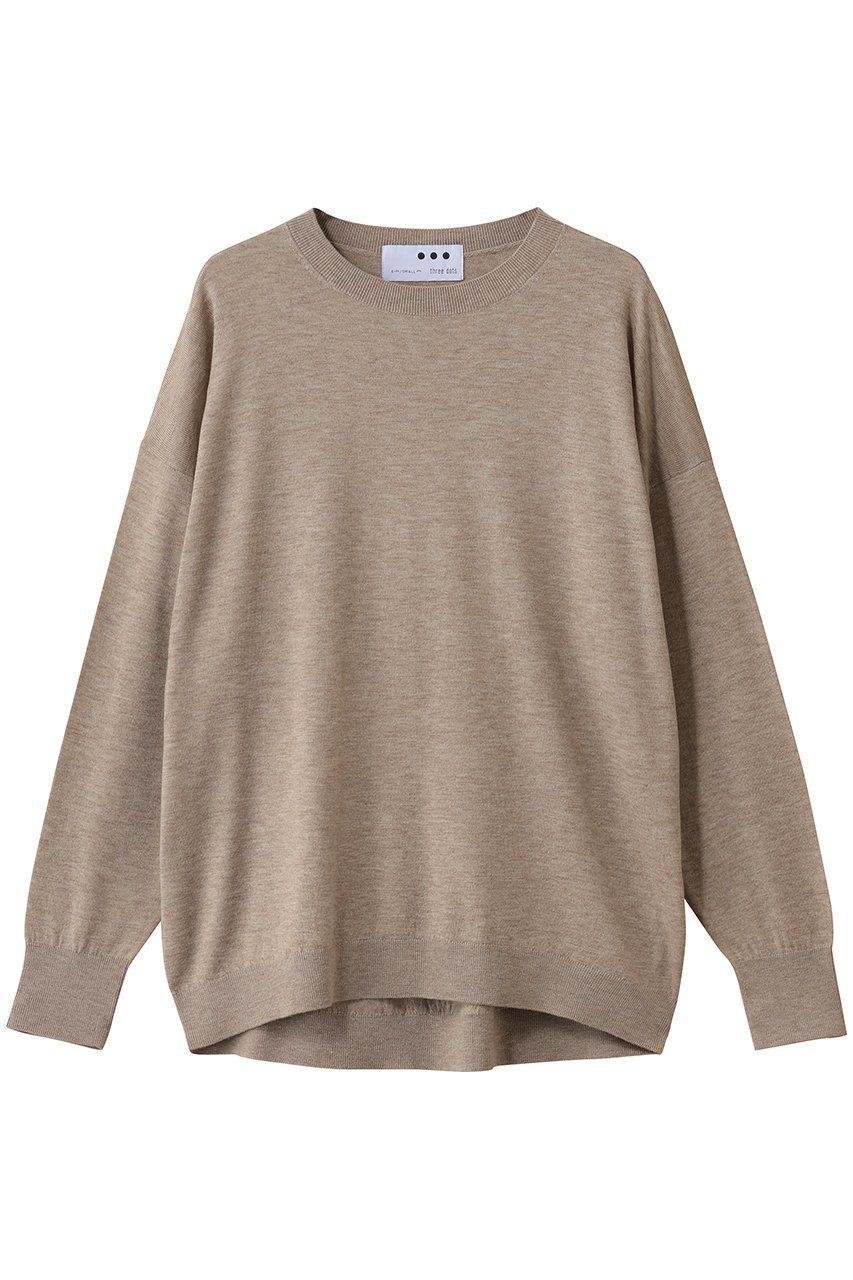 【スリー ドッツ/three dots】のリュクスセーター ルーズプルオーバー インテリア・キッズ・メンズ・レディースファッション・服の通販 founy(ファニー) 　ファッション　Fashion　レディースファッション　Fashion for Women　トップス・カットソー　Cut & Sew Tops　ニット　Knit Tops & Sweaters　カジュアルプルオーバー・ニットトップス　Pullovers & Knit Tops / Casual Pullovers　シンプル　Simple, Minimal　ベーシック　Basic, Essential　冬　Winter / This Winter　夏　Summer　新作・新入荷　New Arrivals / New In　ベージュ|ID: prp329100004696775 ipo3291000000033917522