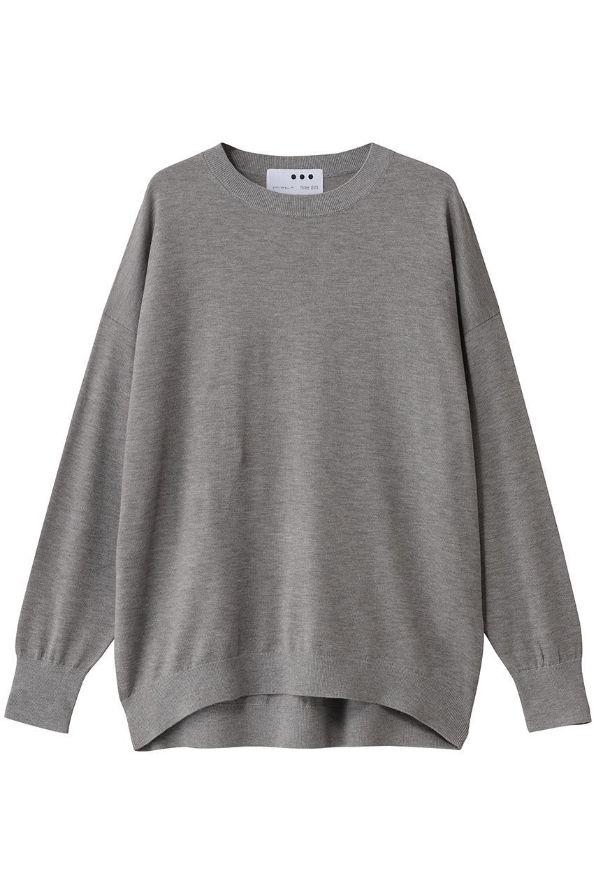 【スリー ドッツ/three dots】のリュクスセーター ルーズプルオーバー インテリア・キッズ・メンズ・レディースファッション・服の通販 founy(ファニー) 　ファッション　Fashion　レディースファッション　Fashion for Women　トップス・カットソー　Cut & Sew Tops　ニット　Knit Tops & Sweaters　カジュアルプルオーバー・ニットトップス　Pullovers & Knit Tops / Casual Pullovers　シンプル　Simple, Minimal　ベーシック　Basic, Essential　冬　Winter / This Winter　夏　Summer　グレー|ID: prp329100004696775 ipo3291000000035841843