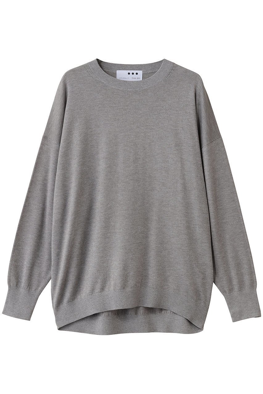 【スリー ドッツ/three dots】の【ラメニット】リュクスセーター ルーズプルオーバー インテリア・キッズ・メンズ・レディースファッション・服の通販 founy(ファニー) 　ファッション　Fashion　レディースファッション　Fashion for Women　トップス・カットソー　Cut & Sew Tops　ニット　Knit Tops & Sweaters　カジュアルプルオーバー・ニットトップス　Pullovers & Knit Tops / Casual Pullovers　シンプル　Simple, Minimal　ボトム　Bottoms, Lower Wear　ロング　Long, Long-Length　エレガント 上品　Elegant　冬　Winter / This Winter　夏　Summer　秋　Autumn　グレー|ID: prp329100004696777 ipo3291000000035841857